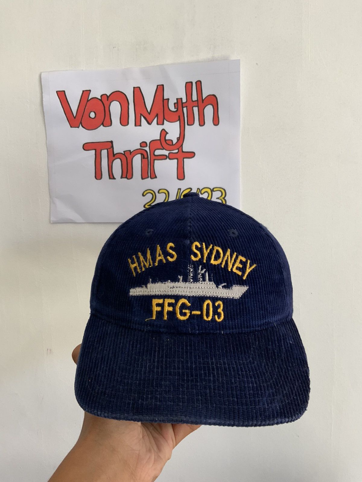 Vintage Vintage HMAS SYDNEY FFG-03 Corduroi Hat Size ONE SIZE - 5 Thumbnail