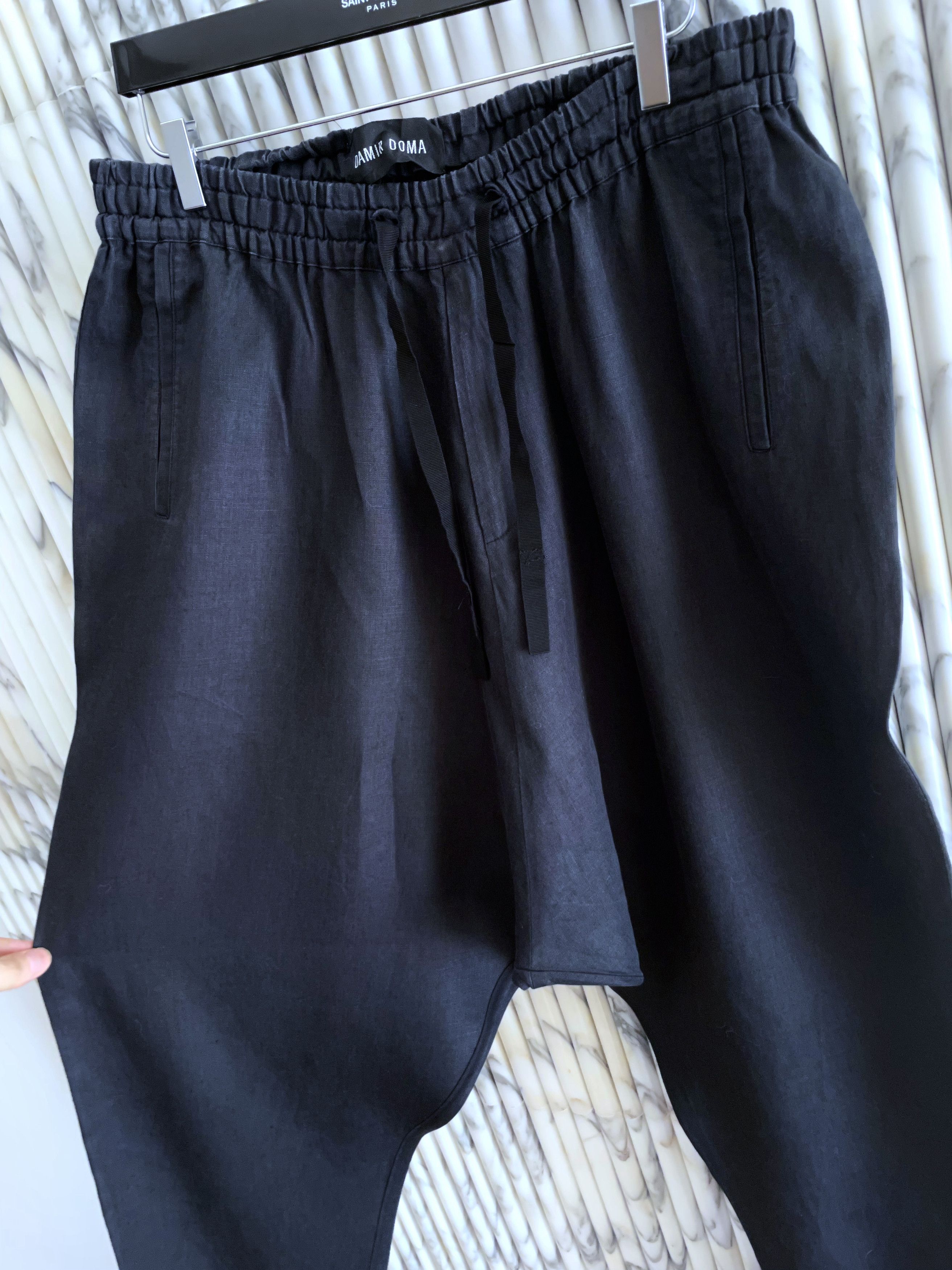 Damir Doma SLOUCHY LINEN WIDE LEG DROPPED CROTCH TROUSERS Size US 34 / EU 50 - 4 Thumbnail