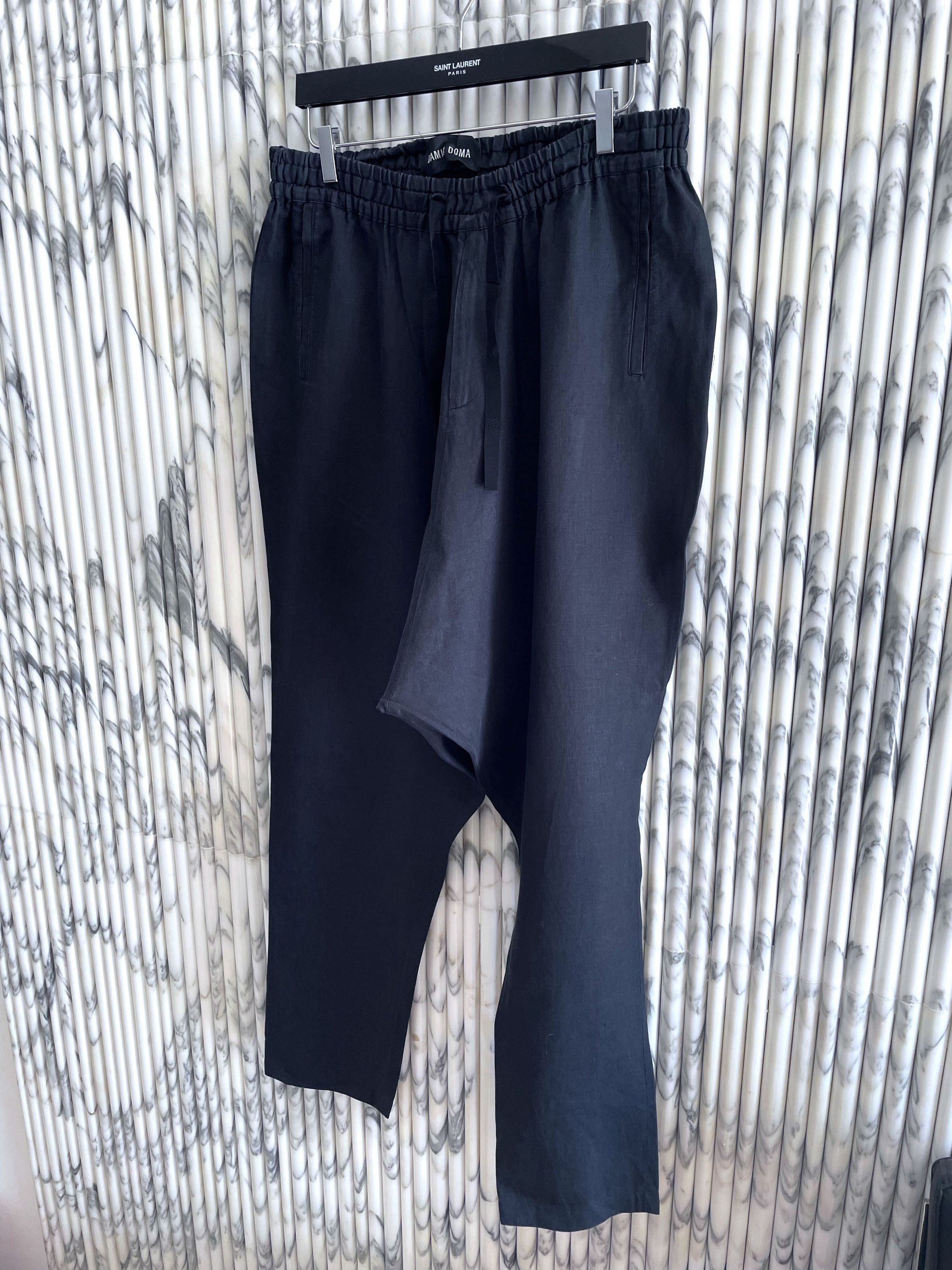 Damir Doma SLOUCHY LINEN WIDE LEG DROPPED CROTCH TROUSERS Size US 34 / EU 50 - 2 Thumbnail