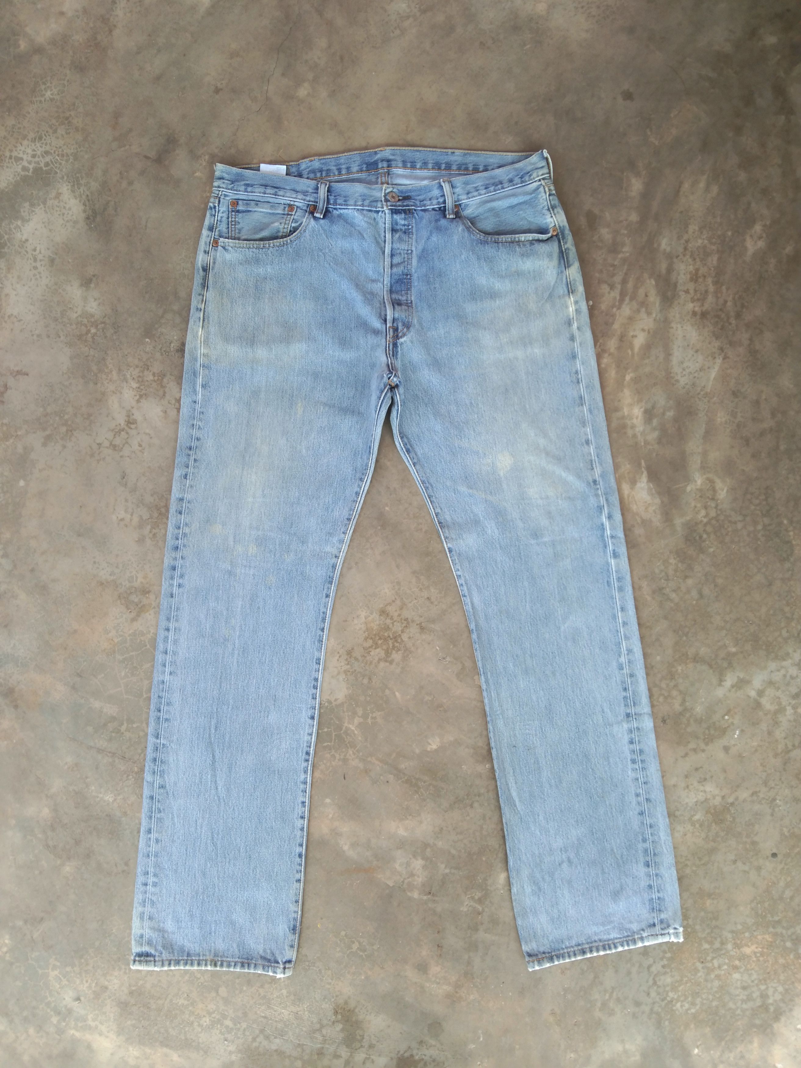 Vintage Levis 501 Light Wash Distressed Jeans 38x34 Denim