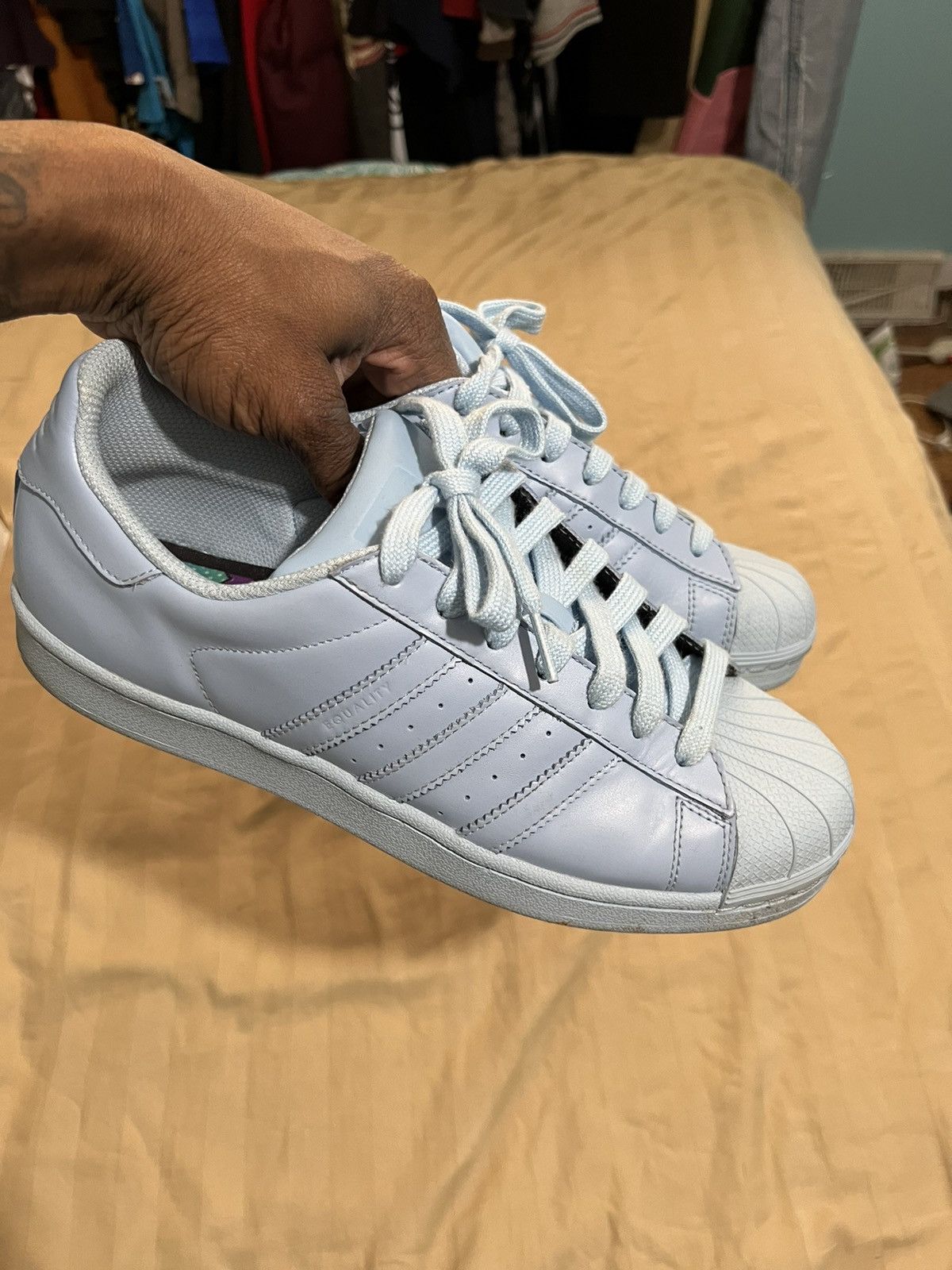 Adidas  Pharrell Superstar Supercolor Pack Clear Sky | Clear Sky | Clear  Sky | Grailed