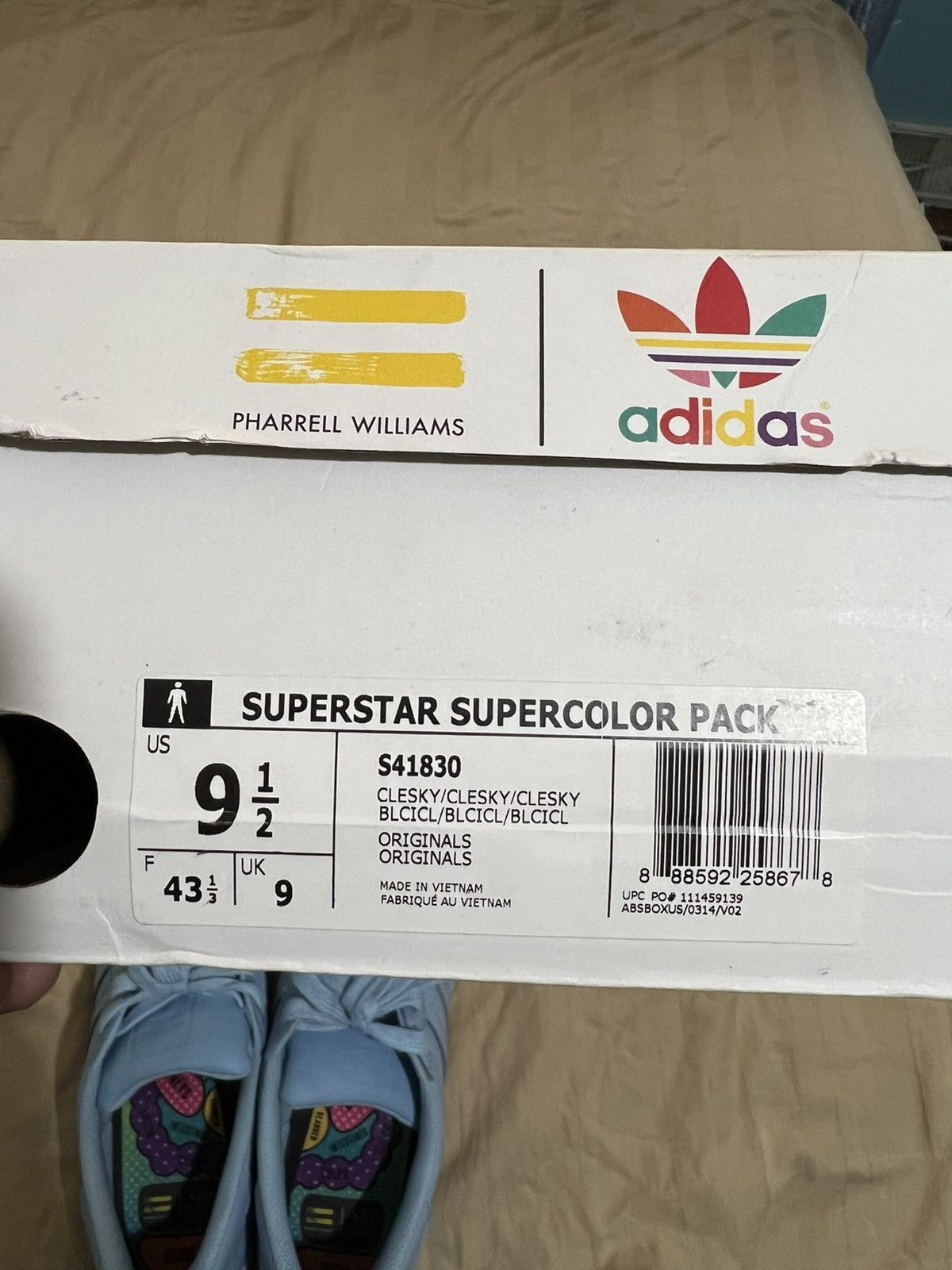 Adidas × Pharrell Superstar Supercolor Pack Clear Sky | Clear Sky | Clear Sky Size US 9.5 / EU 42-43 - 9 Thumbnail