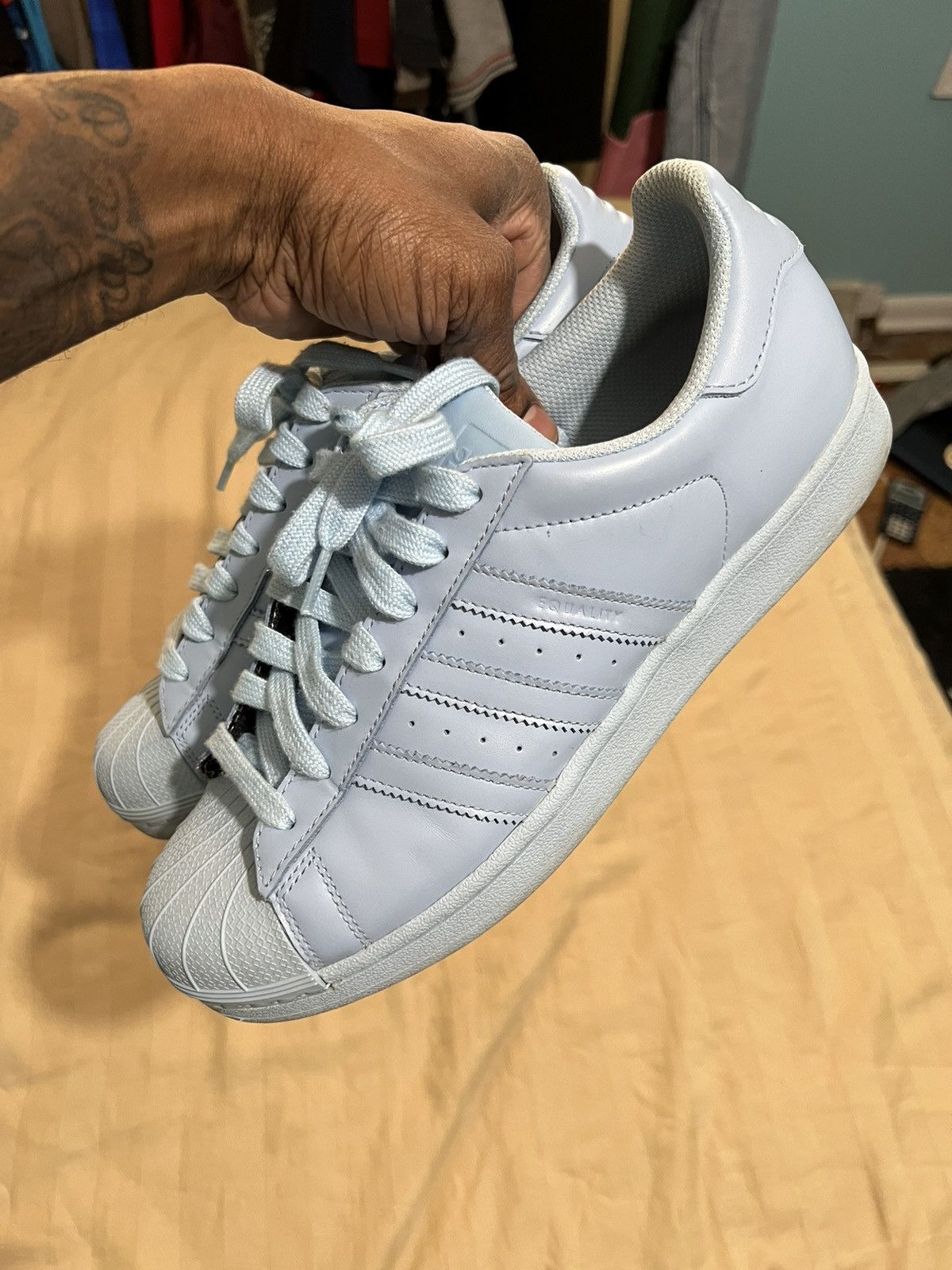 Adidas × Pharrell Superstar Supercolor Pack Clear Sky | Clear Sky | Clear Sky Size US 9.5 / EU 42-43 - 2 Thumbnail