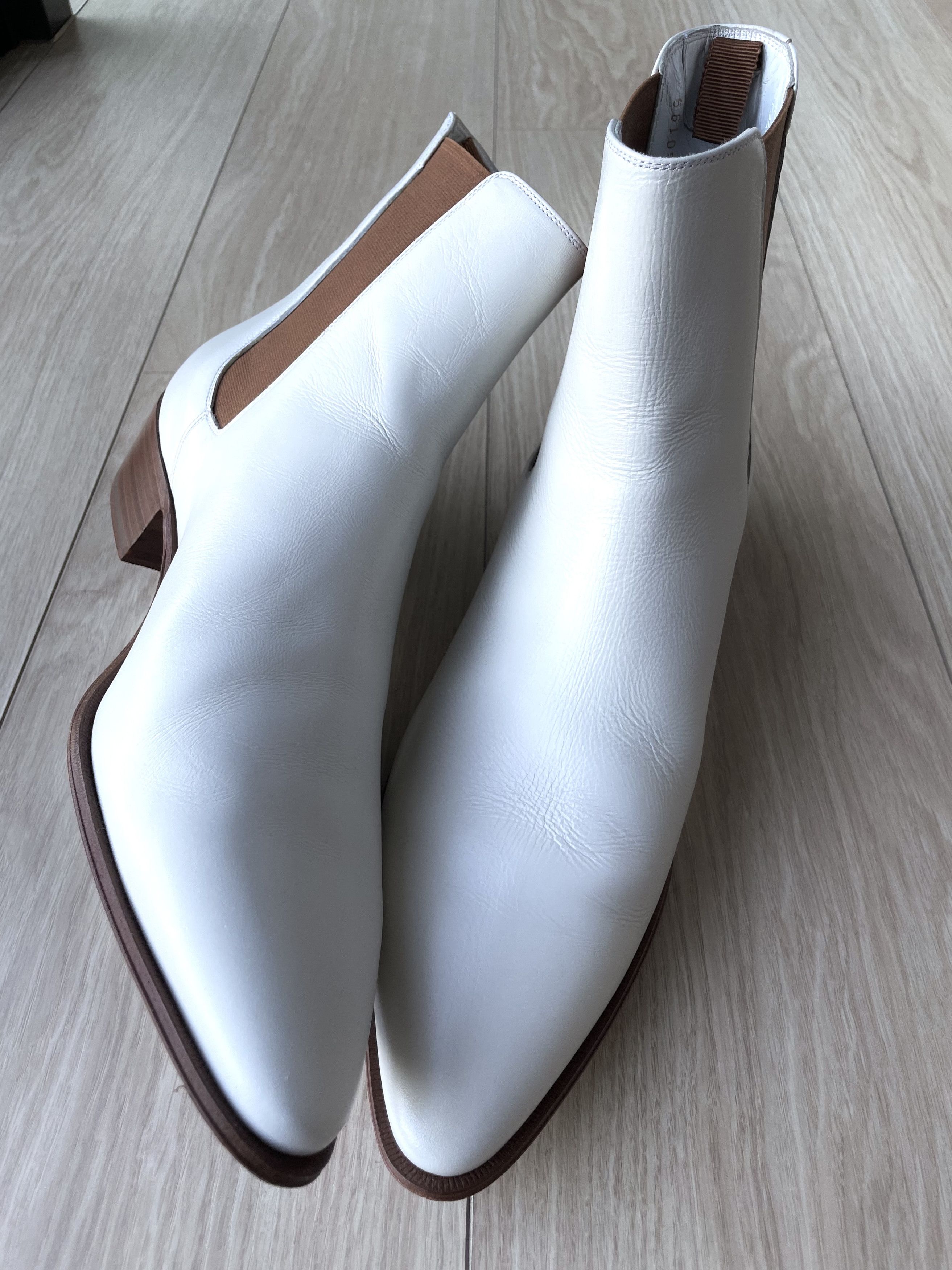Celine × Hedi Slimane NEW SS20 PEARL WHITE JACNO CALFSKIN LEATHER BOOTS Size US 12 / EU 45 - 8 Thumbnail