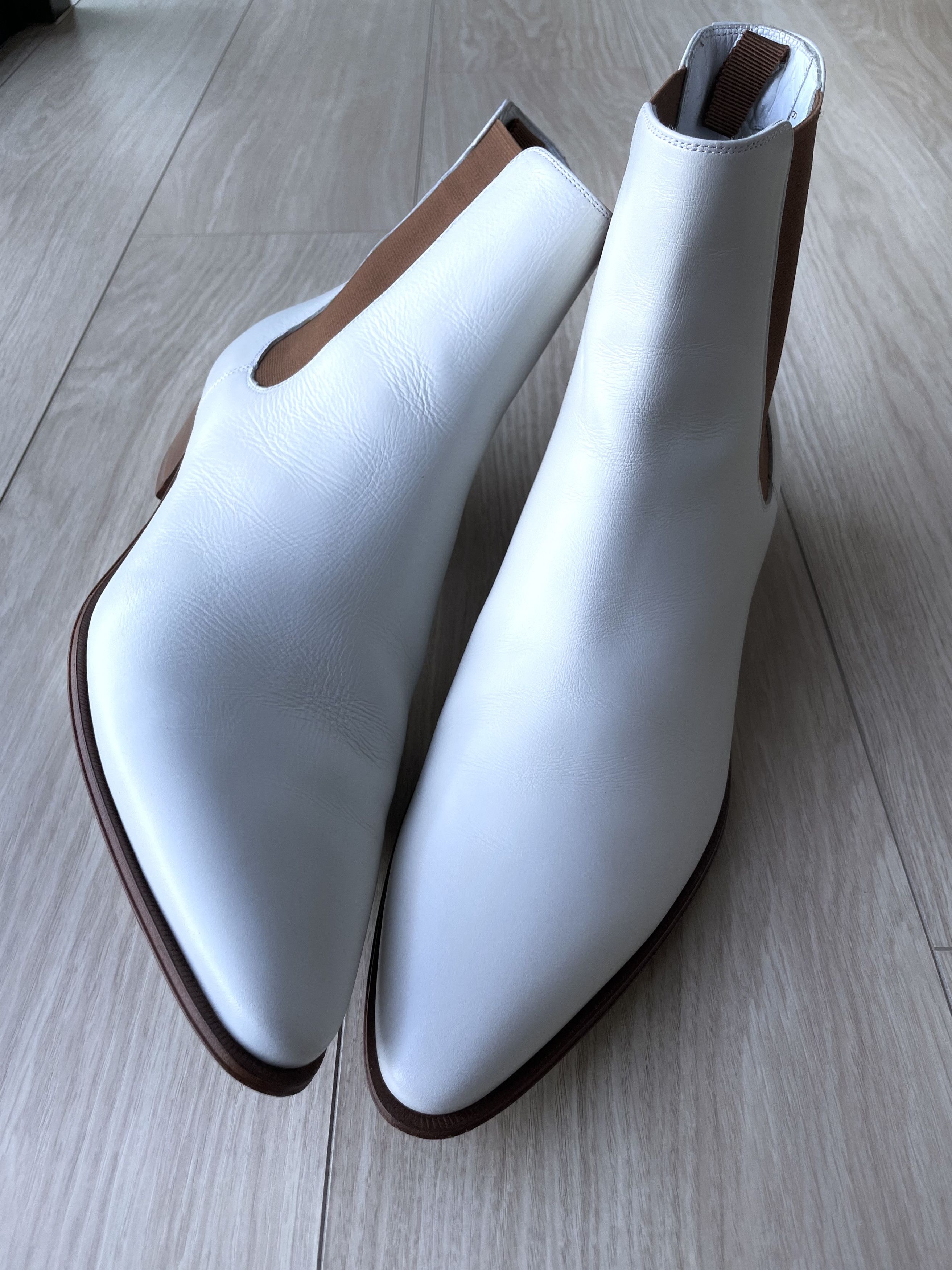 Celine × Hedi Slimane NEW SS20 PEARL WHITE JACNO CALFSKIN LEATHER BOOTS Size US 12 / EU 45 - 7 Thumbnail