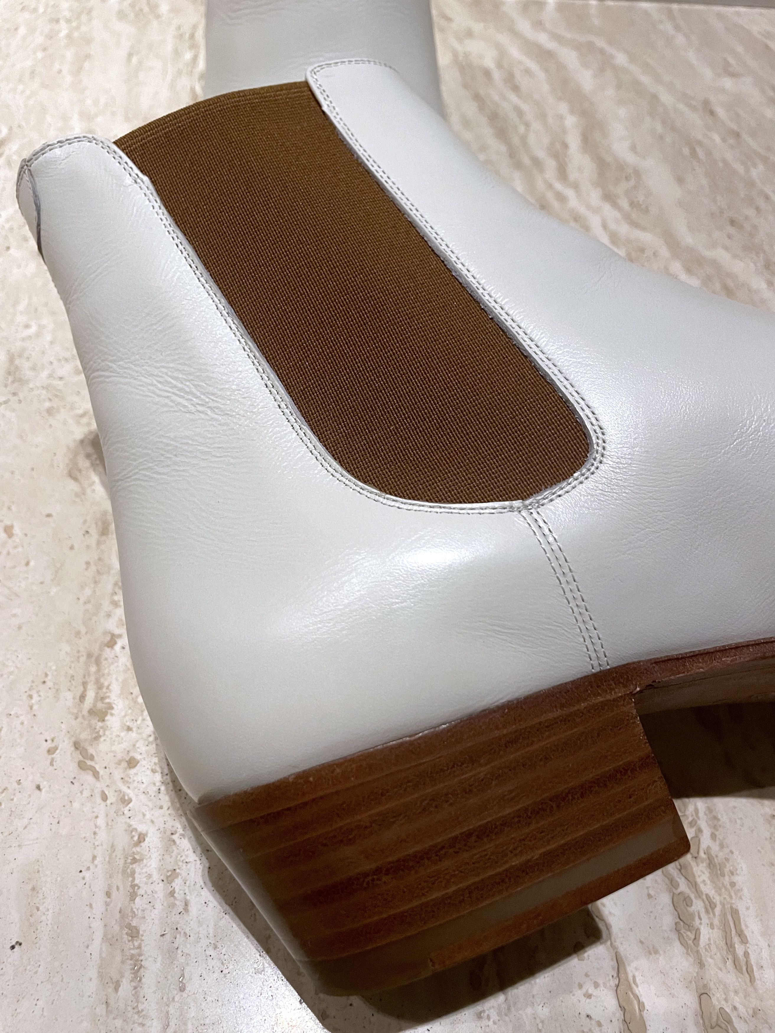 Celine × Hedi Slimane NEW SS20 PEARL WHITE JACNO CALFSKIN LEATHER BOOTS Size US 12 / EU 45 - 17 Thumbnail