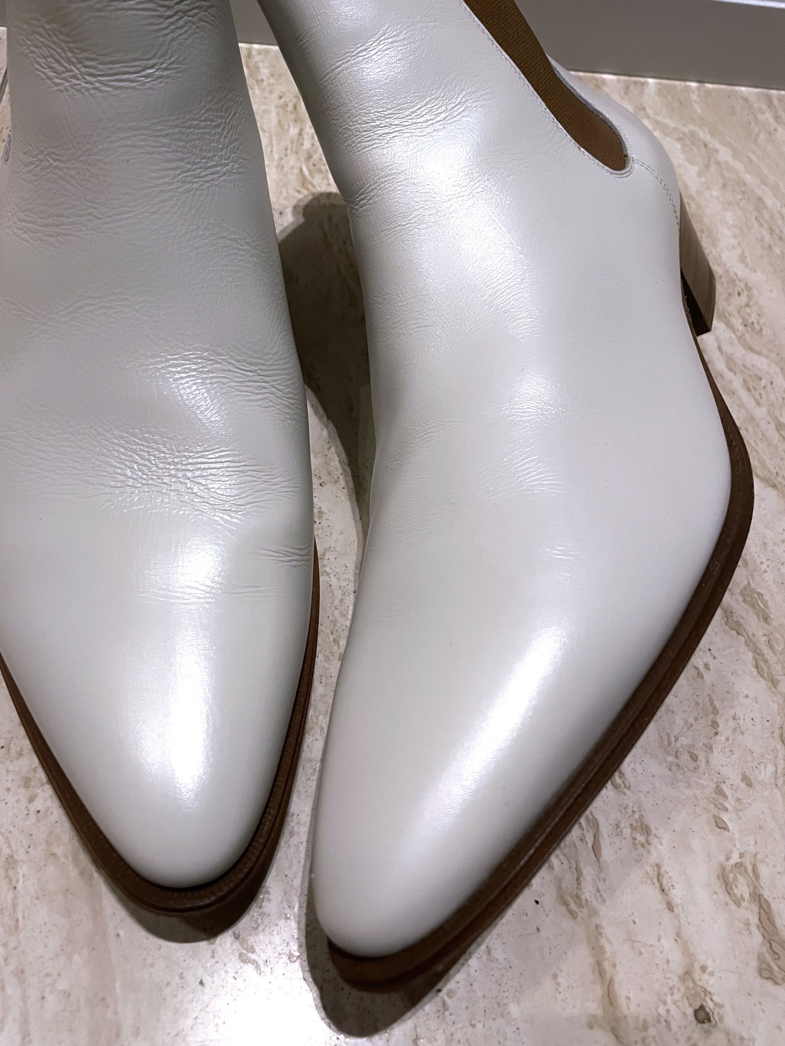 Celine × Hedi Slimane NEW SS20 PEARL WHITE JACNO CALFSKIN LEATHER BOOTS Size US 12 / EU 45 - 12 Thumbnail