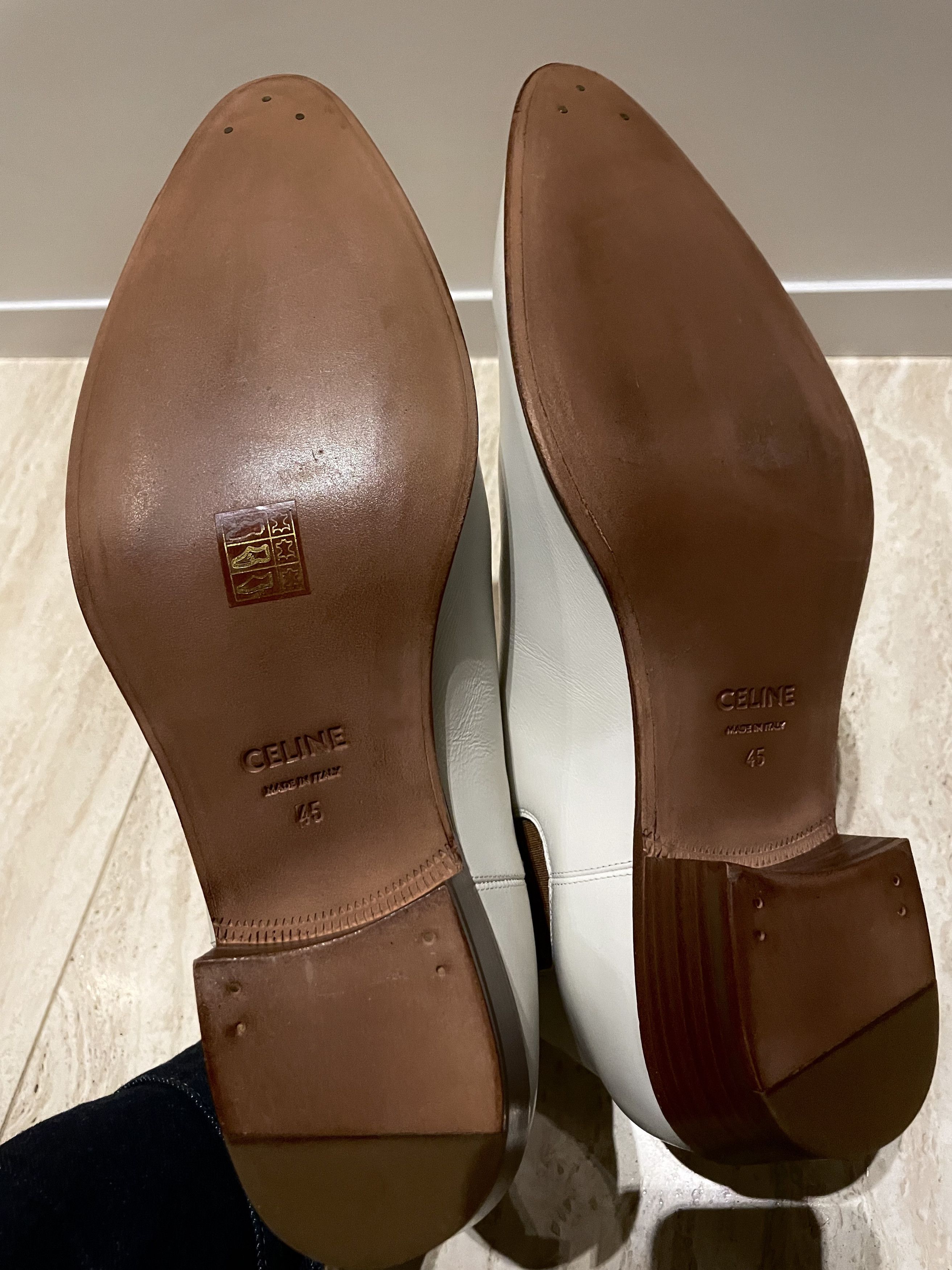 Celine × Hedi Slimane NEW SS20 PEARL WHITE JACNO CALFSKIN LEATHER BOOTS Size US 12 / EU 45 - 19 Thumbnail