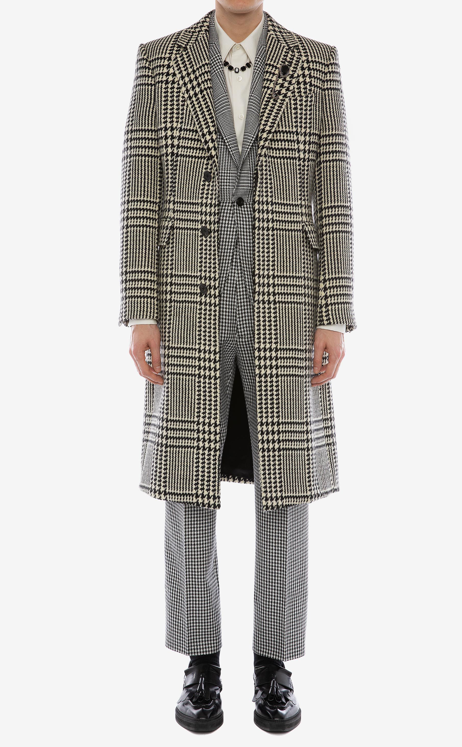 Alexander McQueen PRINCE OF WALES CHECK ALLURE CHESTERFIELD COAT Size US M / EU 48-50 / 2 - 19 Thumbnail