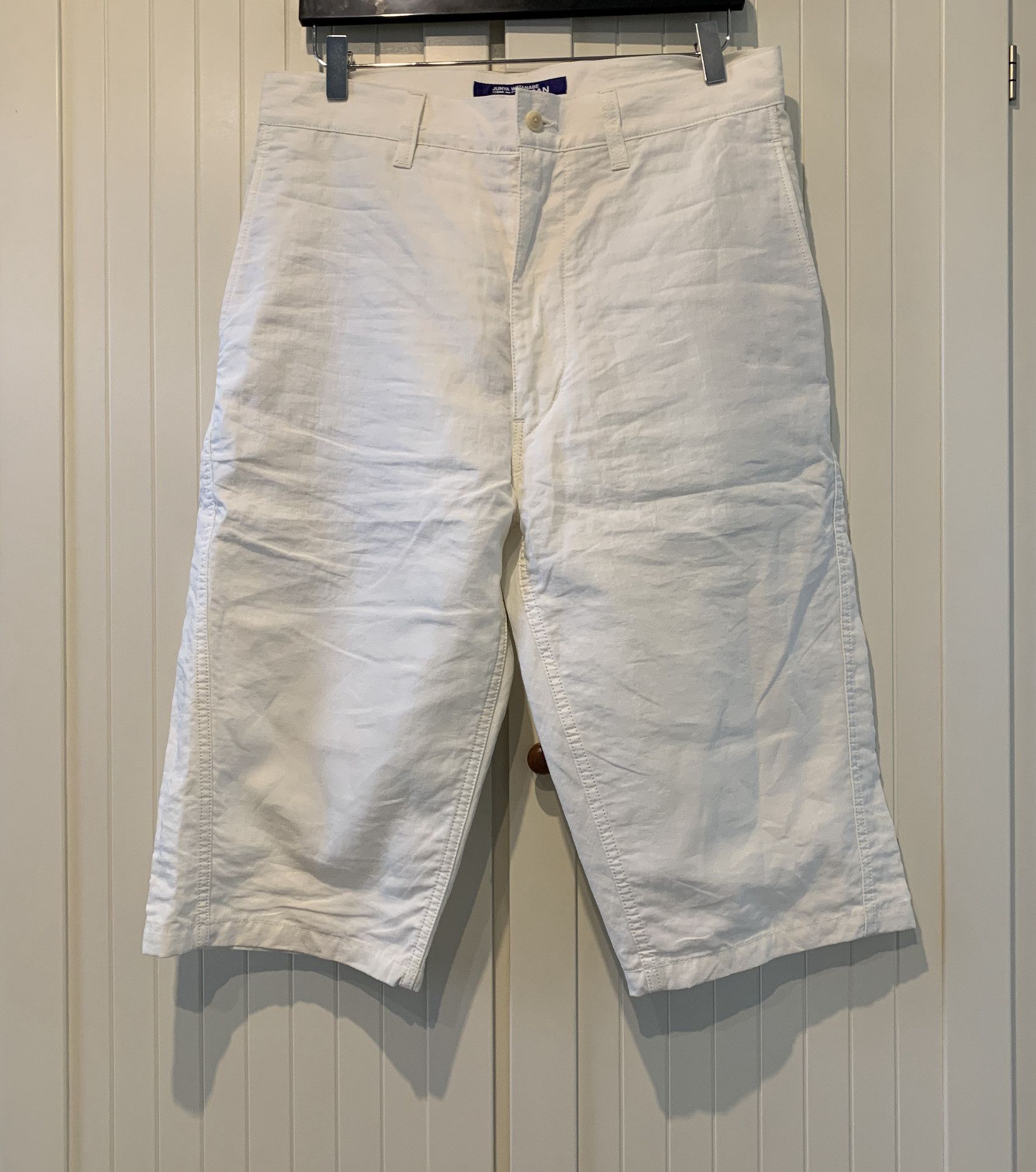 image of Junya Watanabe Ss'14 Shorts Long Back Strap Linen in White, Men's (Size 32)