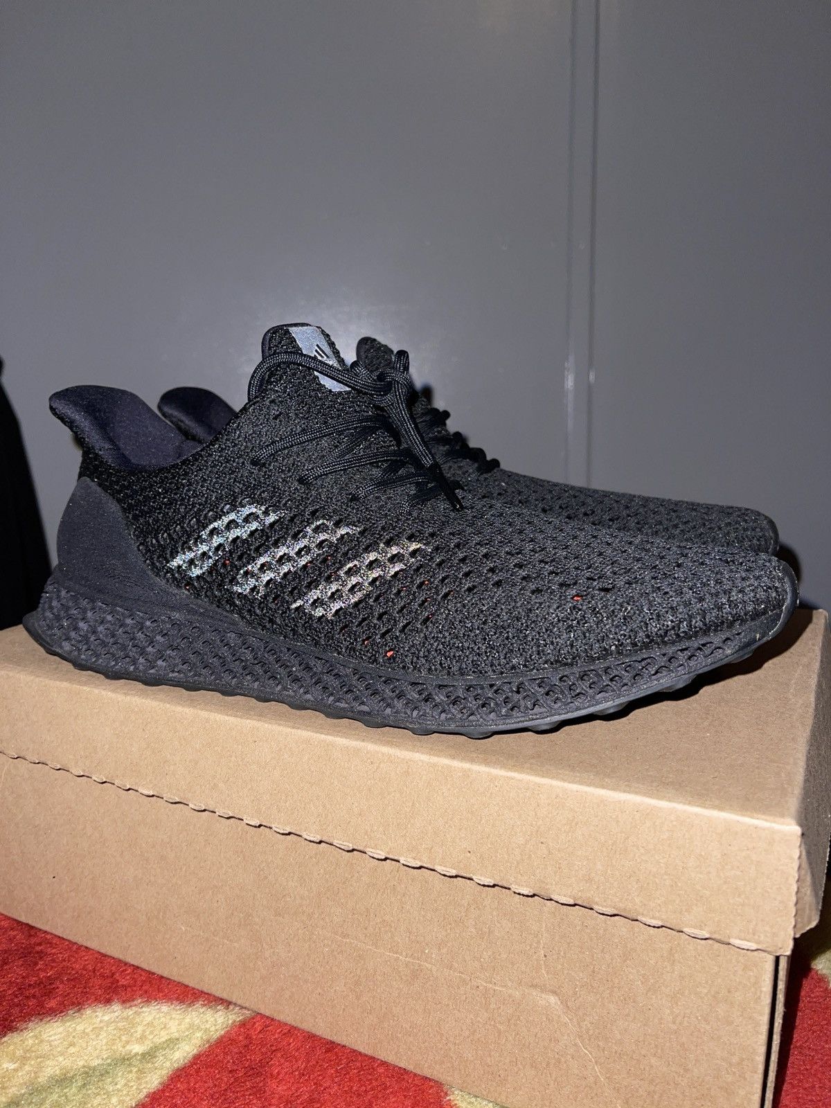 image of Adidas 3D Runner Black 2016 Shoes in Triple Black, Men's (Size 11)
