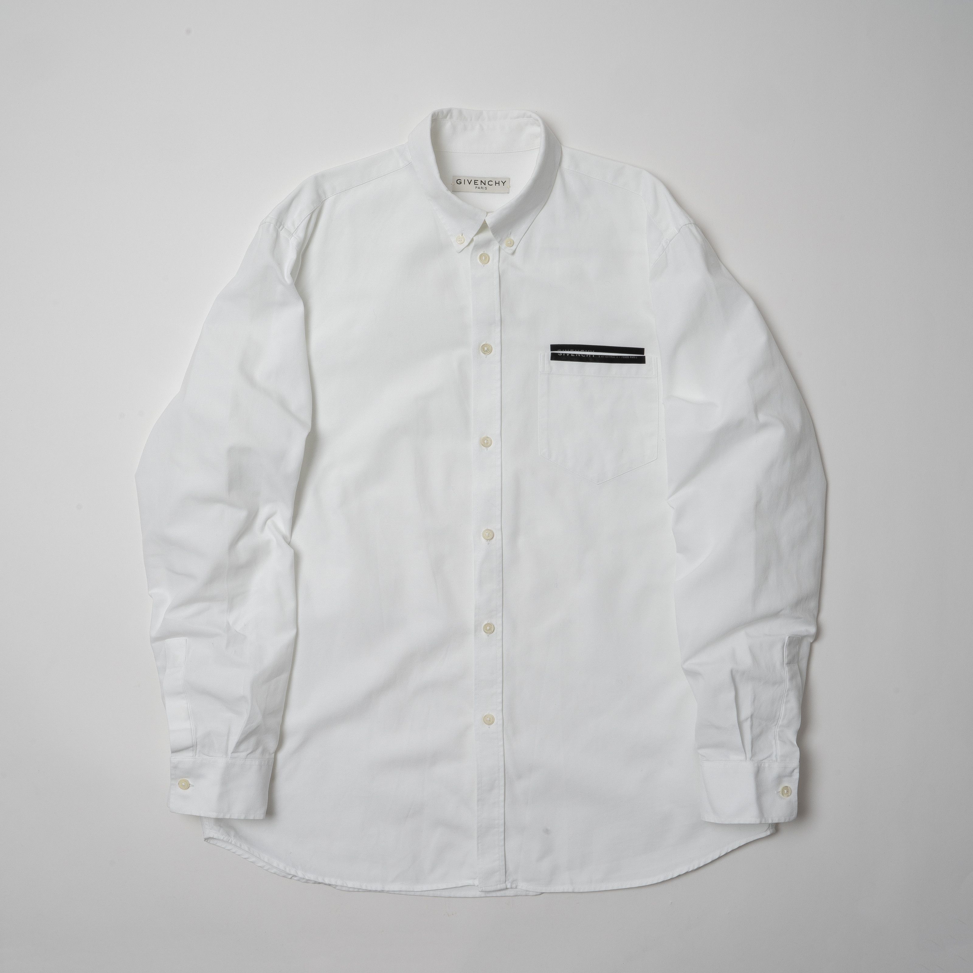 image of Givenchy Paris Tape Pocket Oxford Shirt White, Men's (Size XL)