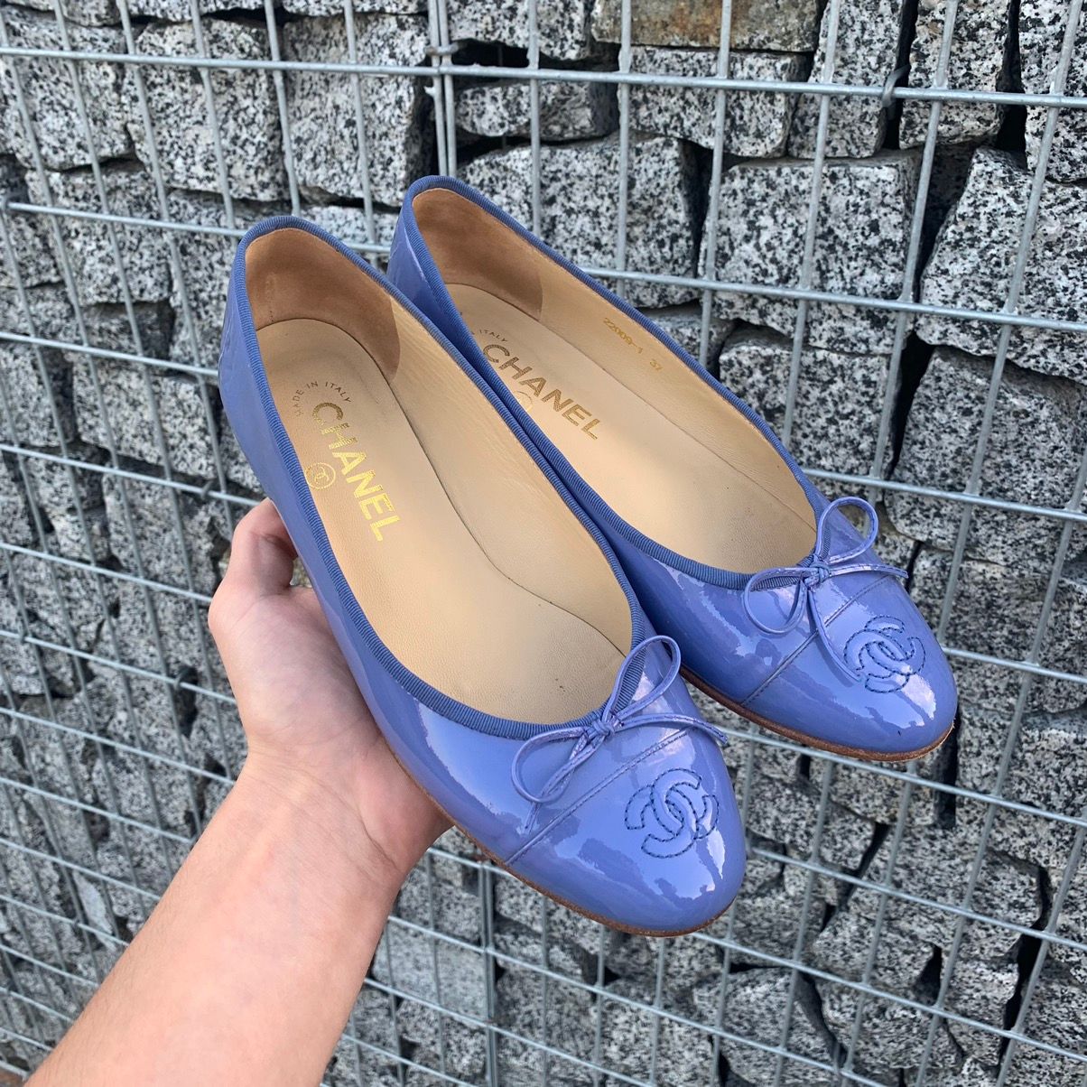 Chanel Chanel Blue Leather Ballerina Flats