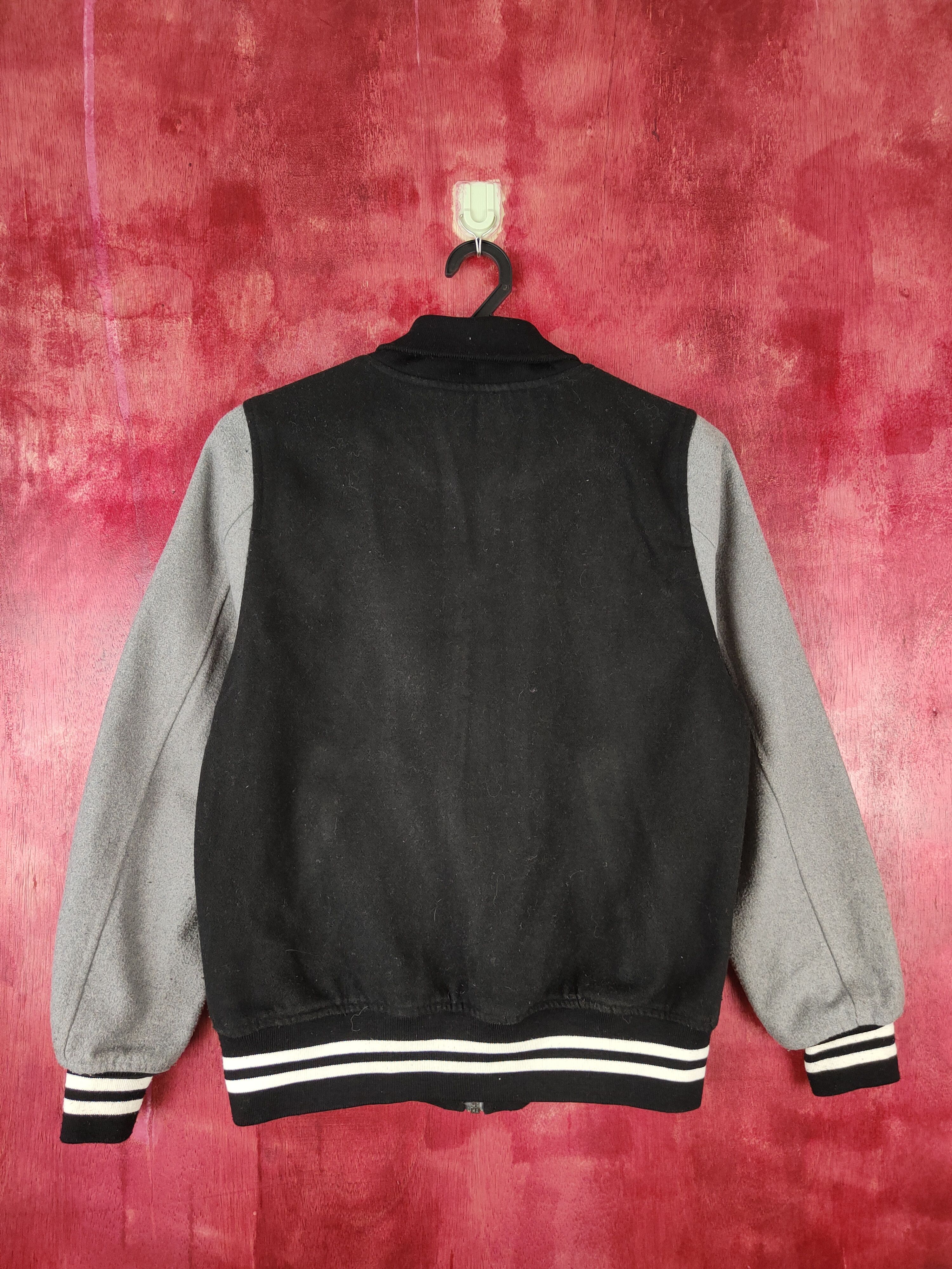 Japanese Brand World Wide Love! Gray Black varsity Sweater #5327 Size M / US 6-8 / IT 42-44 - 7 Thumbnail