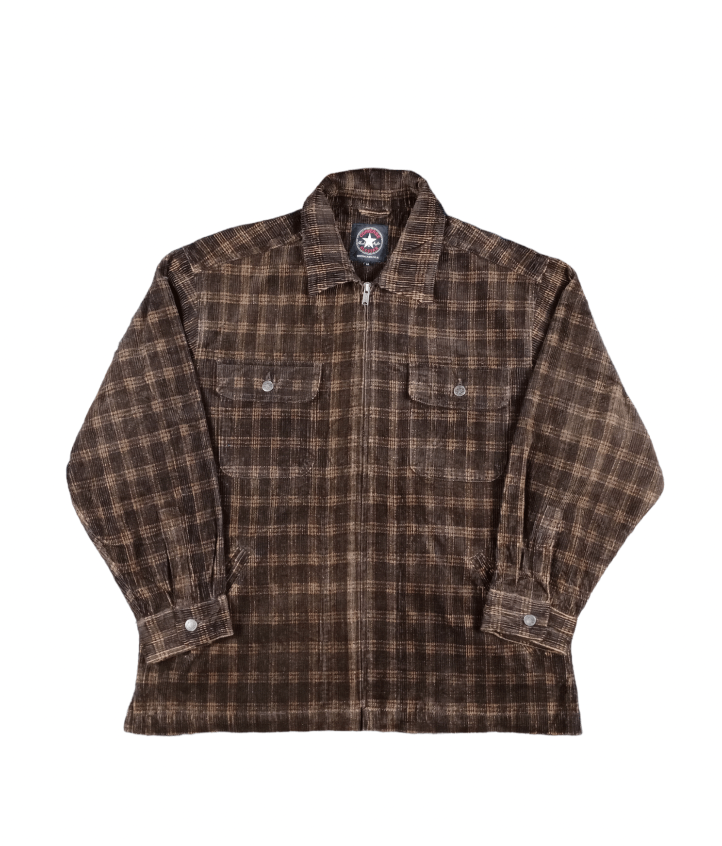 image of 90's Converse Corduroy Zipper Jacket in Dark Brown, Men's (Size Large)