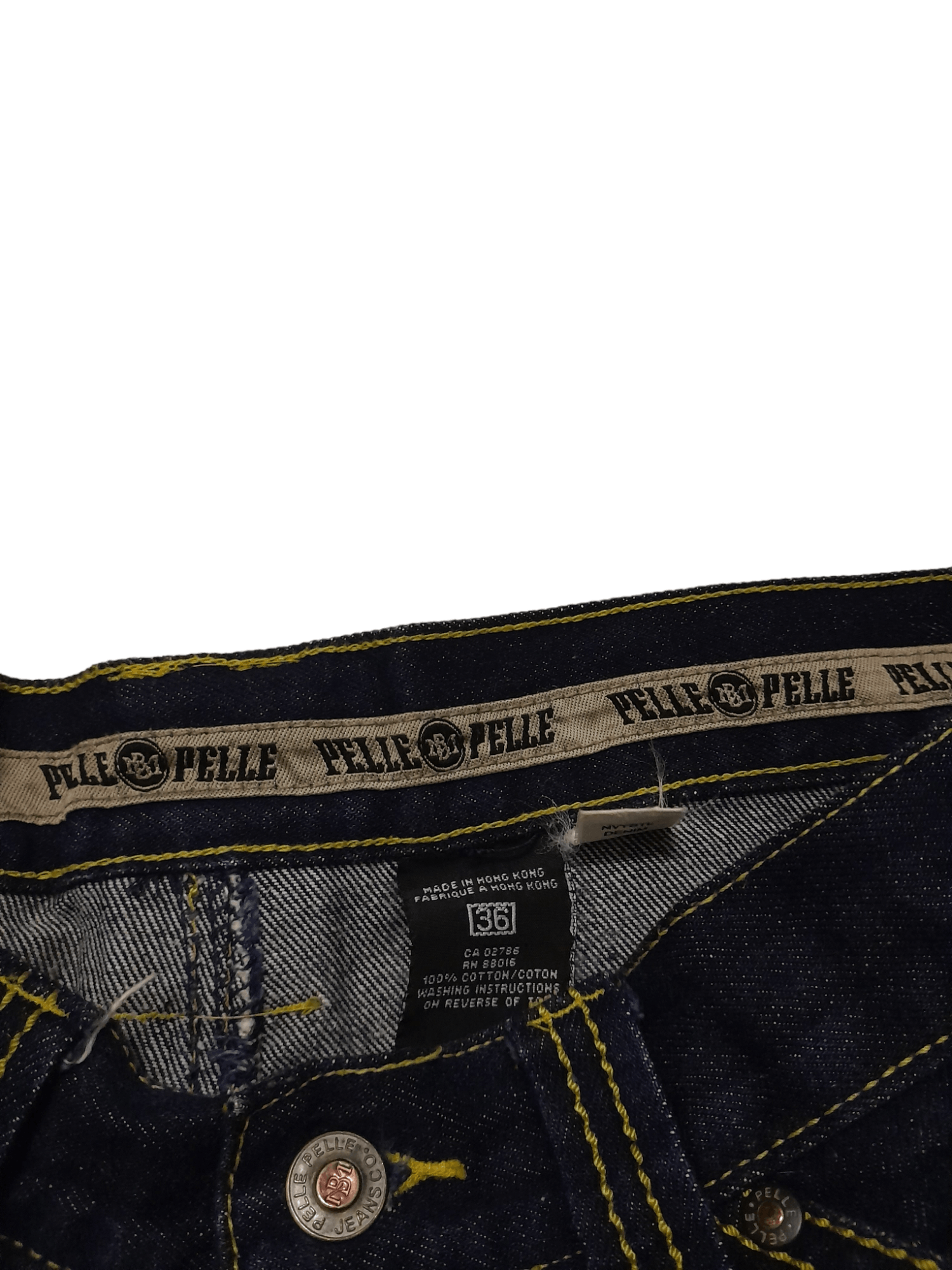 Pelle Pelle × Vintage 90s Pelle Pelle Denim Toned Stitch (E484) Size US 34 / EU 50 - 6 Thumbnail
