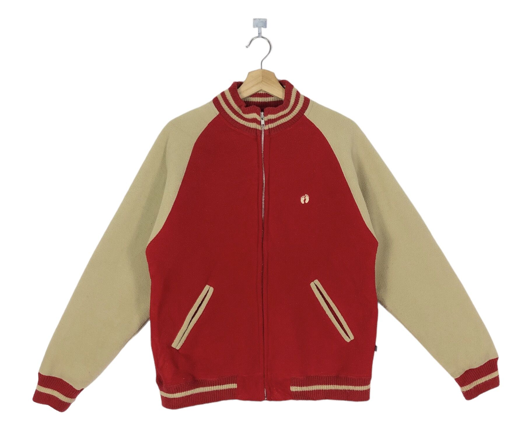 RARE🔥VINTAGE HANG TEN FLEECE ZIPPER VARSITY JACKET