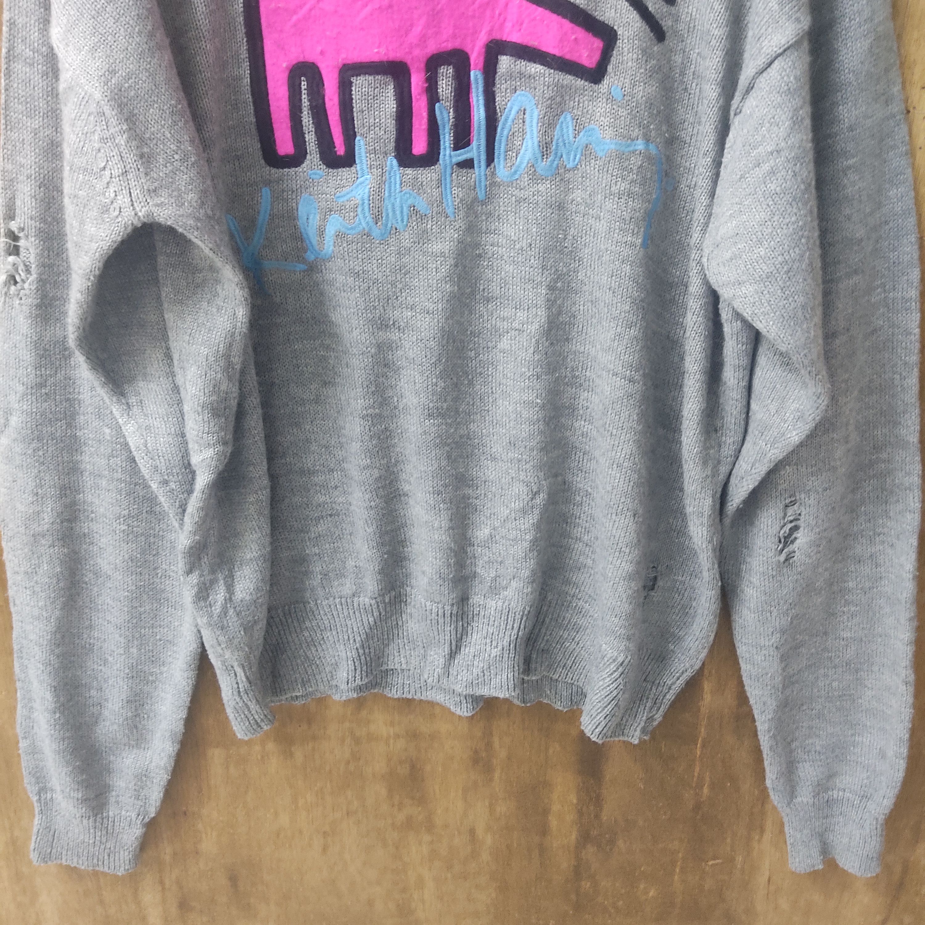Joyrich × Keith Haring Keith Haring X Joyrich Embroid Big Logo Distressed Knitwear Size US L / EU 52-54 / 3 - 3 Thumbnail