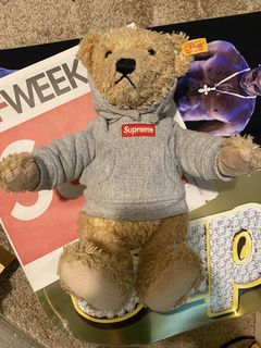 Supreme Steiff Teddy Bear With Gray Box Logo Hoodie