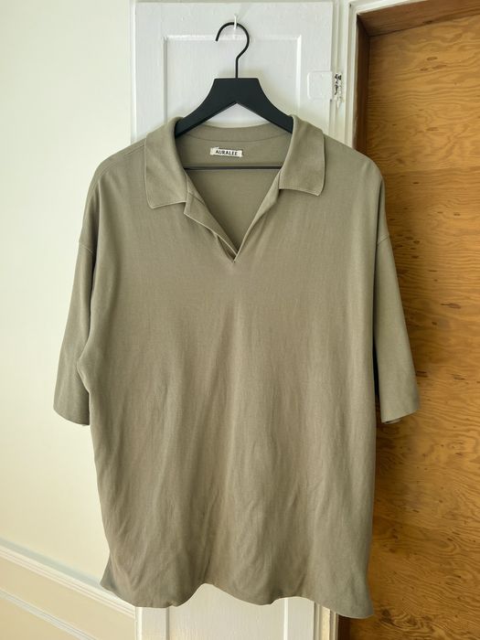 Auralee Auralee Oversized Open Collar Polo | Grailed