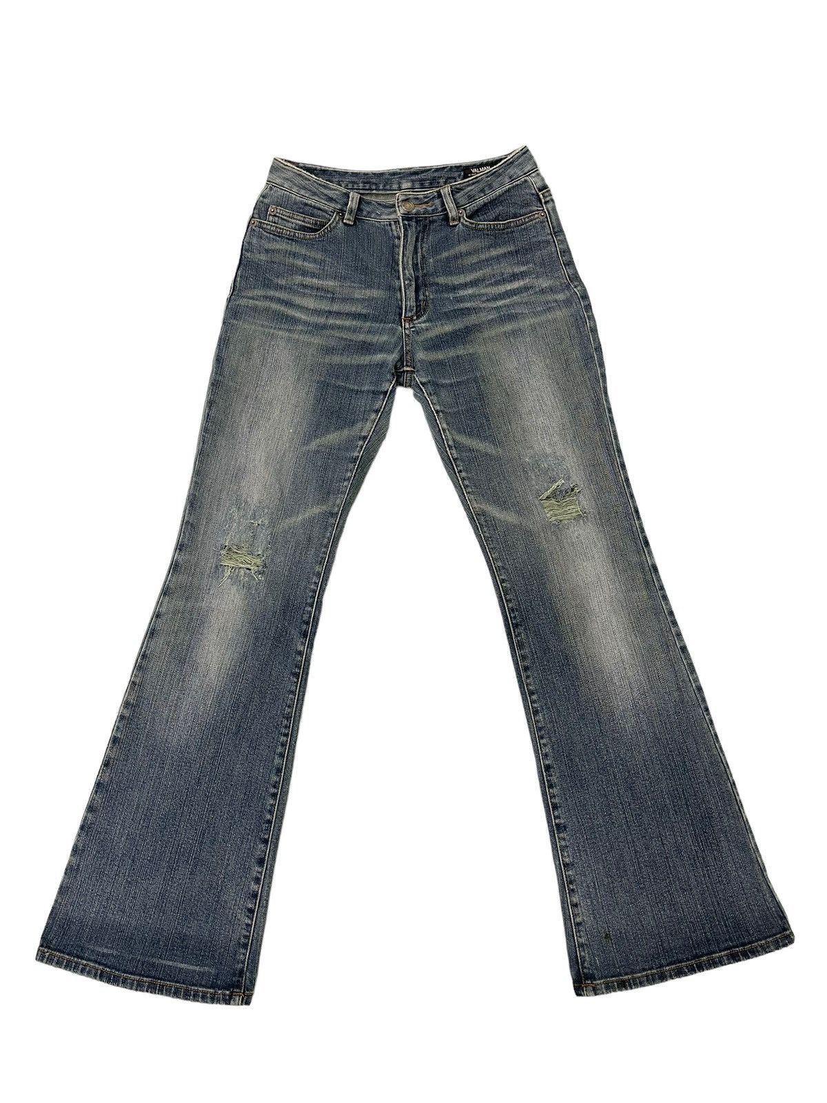 Japanese Brand Flare Jeans Valman Stretch Distress Denim Boot Cut 5🟦3 Size US 28 / EU 44 - 2 Thumbnail