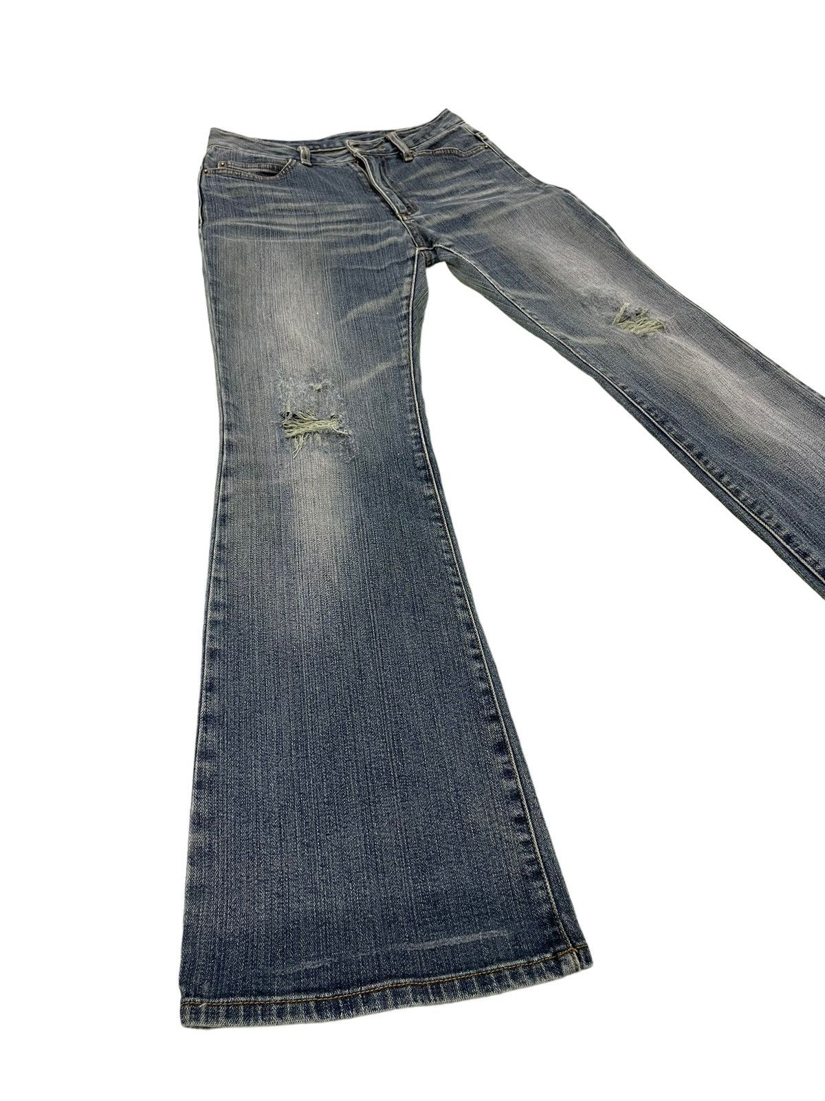 Japanese Brand Flare Jeans Valman Stretch Distress Denim Boot Cut 5🟦3 Size US 28 / EU 44 - 1 Thumbnail