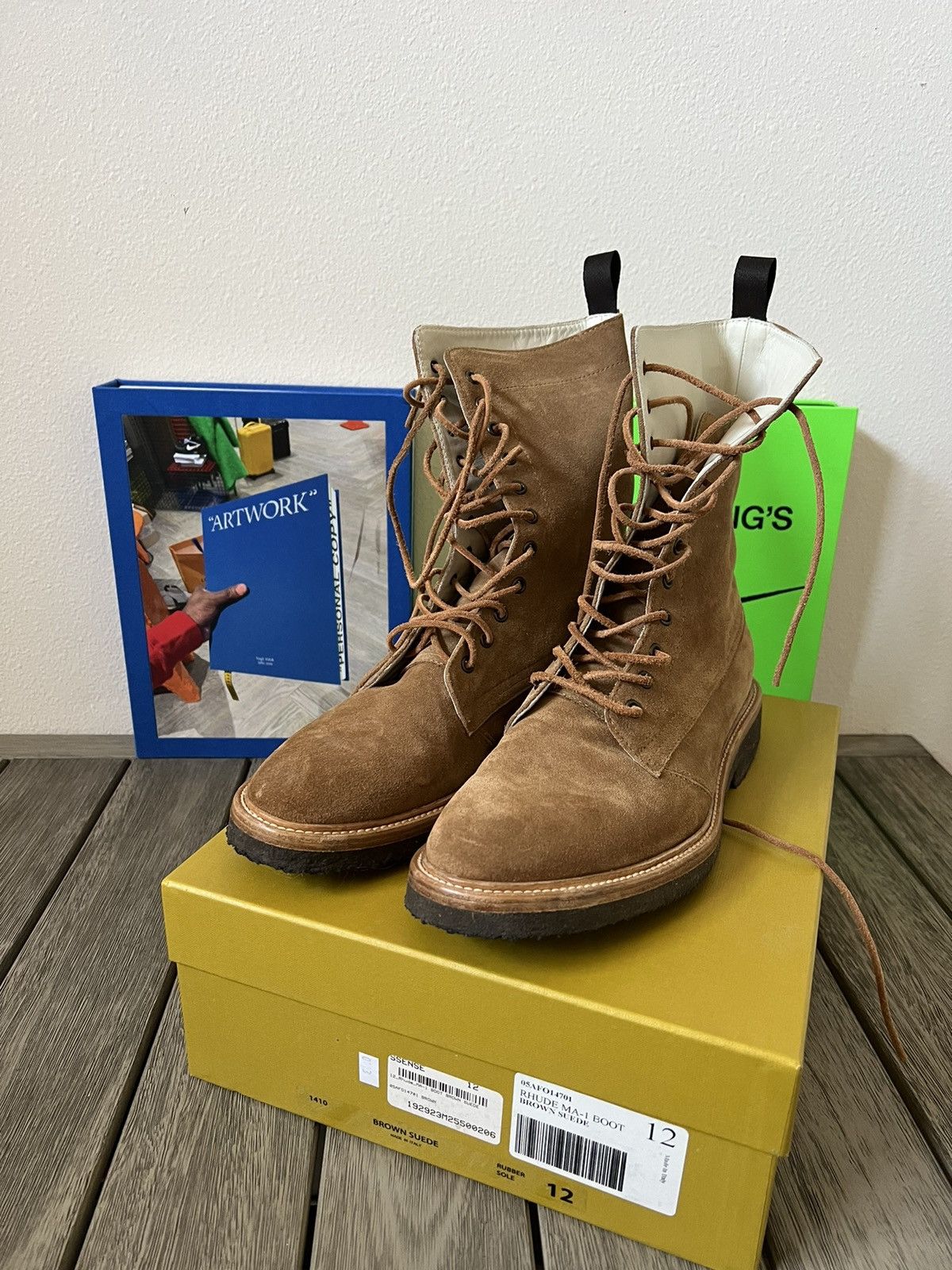 Rhude Rhude MA-1 Boot Brown Suede Size US 12 / EU 45 - 1 Thumbnail