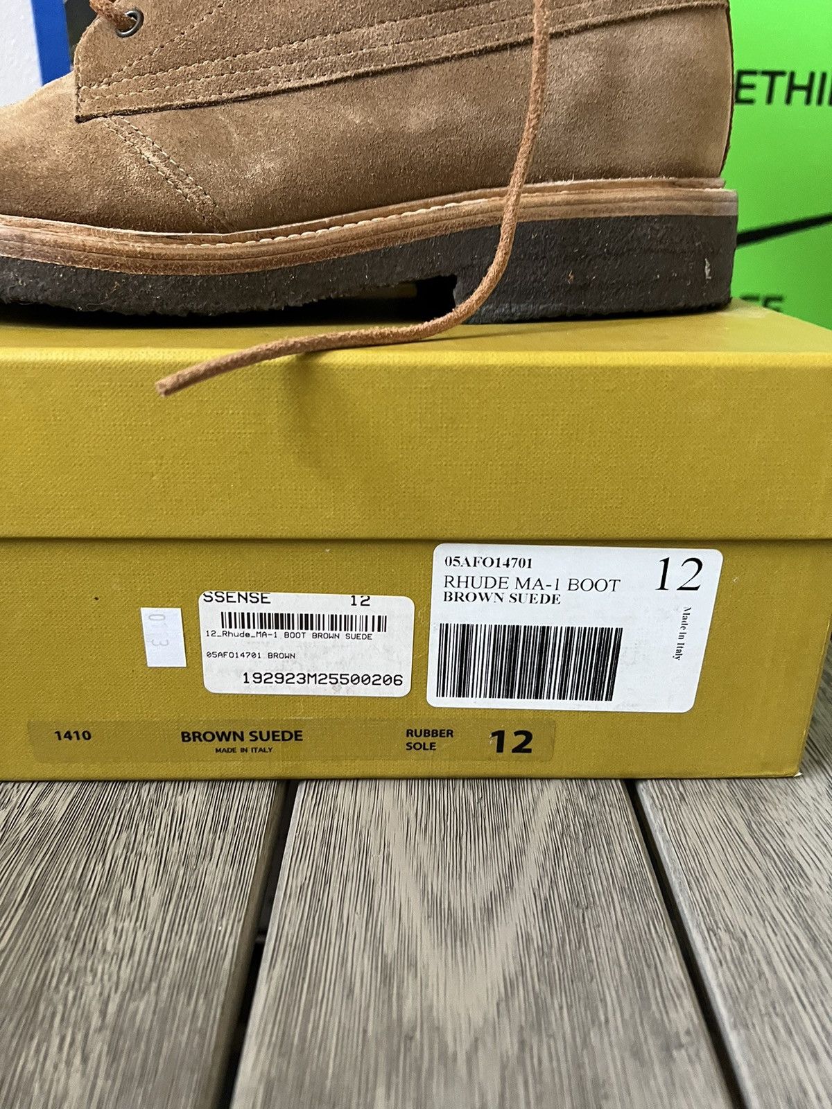Rhude Rhude MA-1 Boot Brown Suede Size US 12 / EU 45 - 10 Thumbnail