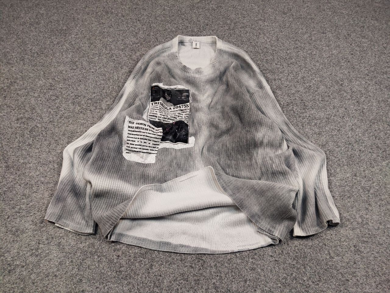 Japanese Brand Trisegga Design Japanese Style Oversized Gray Logo Sweater Size US M / EU 48-50 / 2 - 2 Thumbnail