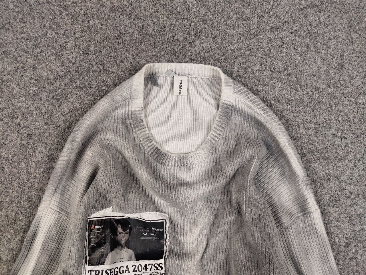 Japanese Brand Trisegga Design Japanese Style Oversized Gray Logo Sweater Size US M / EU 48-50 / 2 - 8 Thumbnail