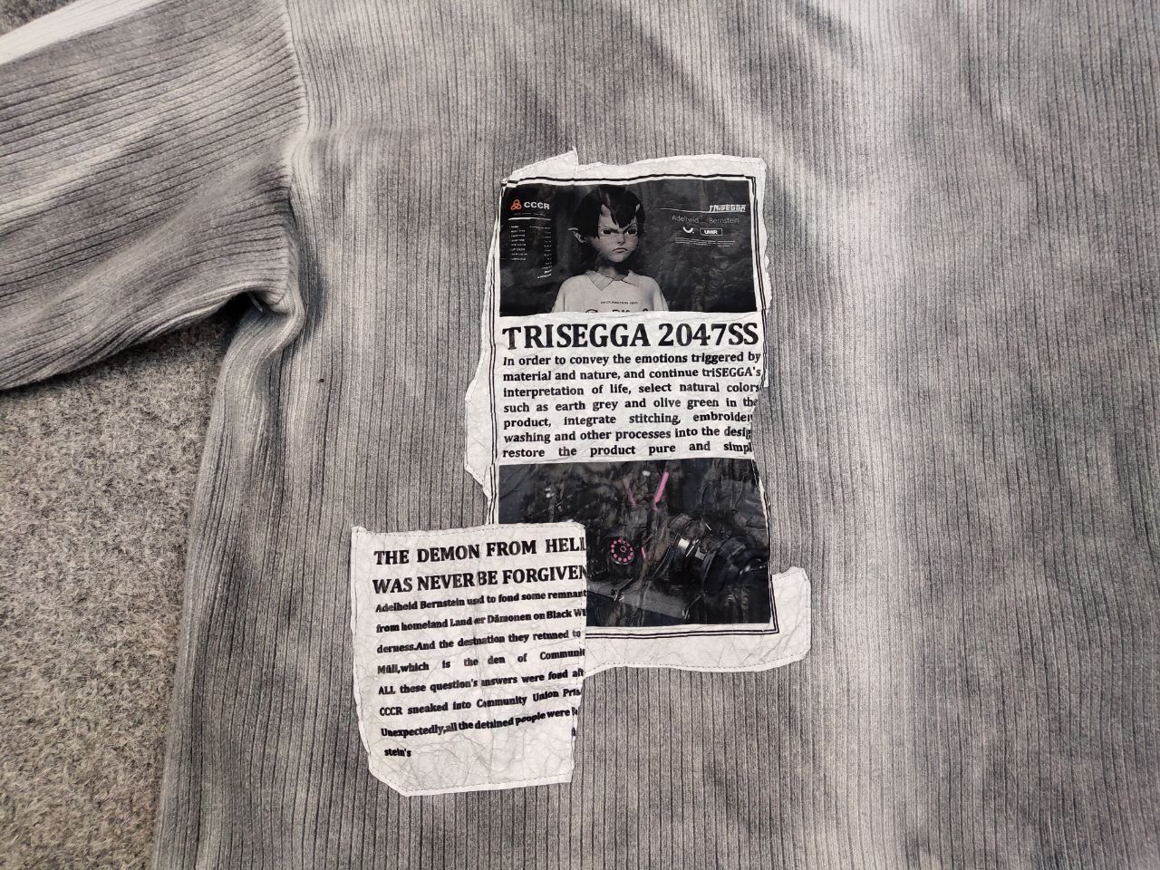 Japanese Brand Trisegga Design Japanese Style Oversized Gray Logo Sweater Size US M / EU 48-50 / 2 - 18 Thumbnail