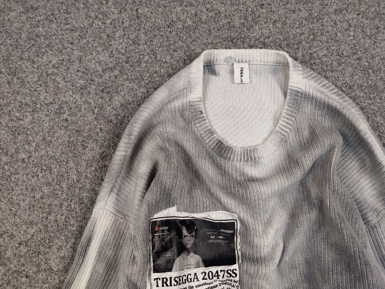 Japanese Brand Trisegga Design Japanese Style Oversized Gray Logo Sweater Size US M / EU 48-50 / 2 - 11 Thumbnail