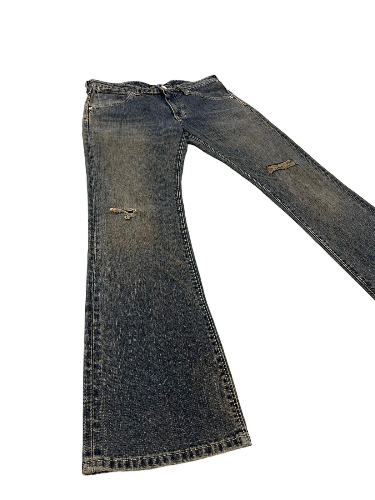 Japanese Brand Flare Jeans Wrangler Distress Denim Boot Cut 5🟦3 Size US 32 / EU 48 - 1 Thumbnail