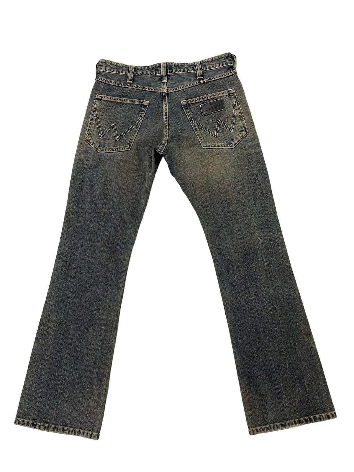 Japanese Brand Flare Jeans Wrangler Distress Denim Boot Cut 5🟦3 Size US 32 / EU 48 - 11 Thumbnail