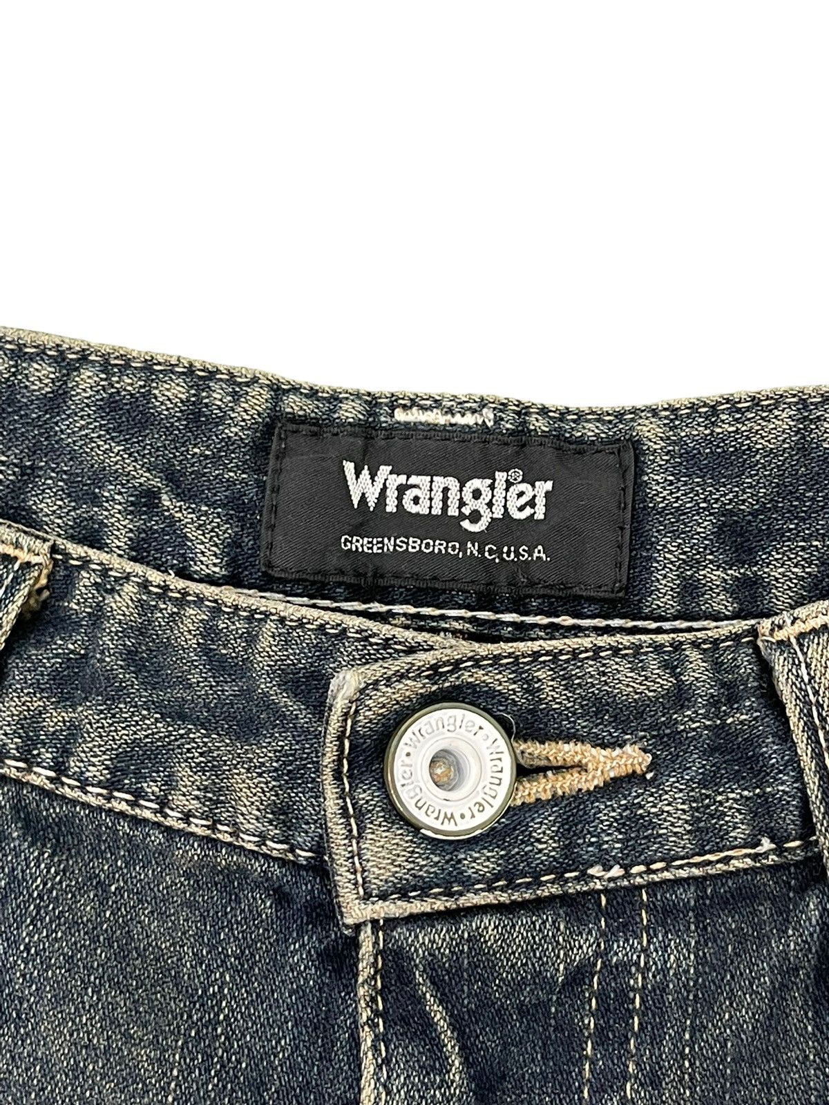 Japanese Brand Flare Jeans Wrangler Distress Denim Boot Cut 5🟦3 Size US 32 / EU 48 - 9 Thumbnail