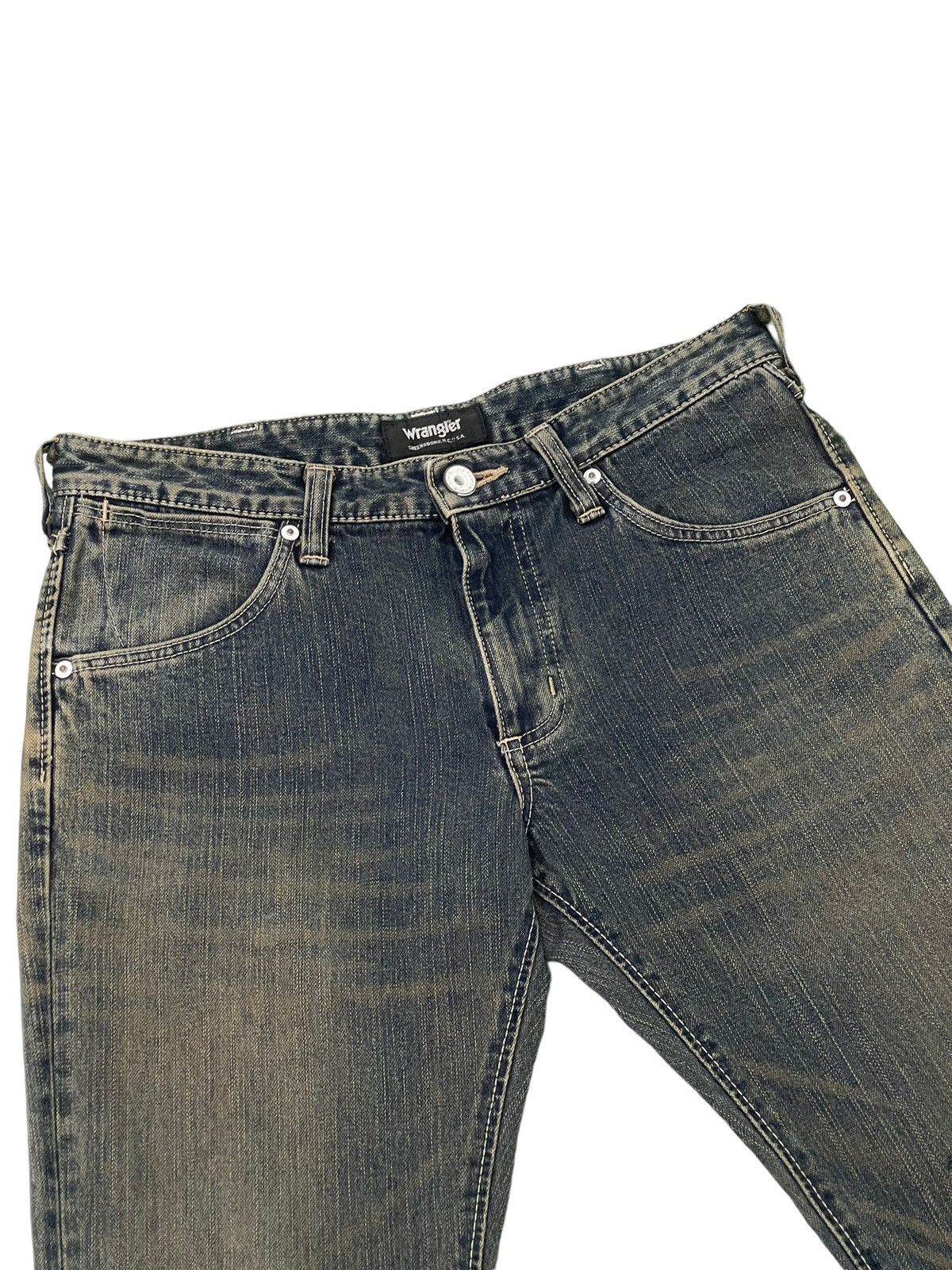 Japanese Brand Flare Jeans Wrangler Distress Denim Boot Cut 5🟦3 Size US 32 / EU 48 - 8 Thumbnail