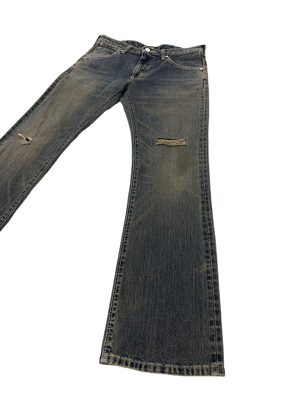 Japanese Brand Flare Jeans Wrangler Distress Denim Boot Cut 5🟦3 Size US 32 / EU 48 - 3 Thumbnail