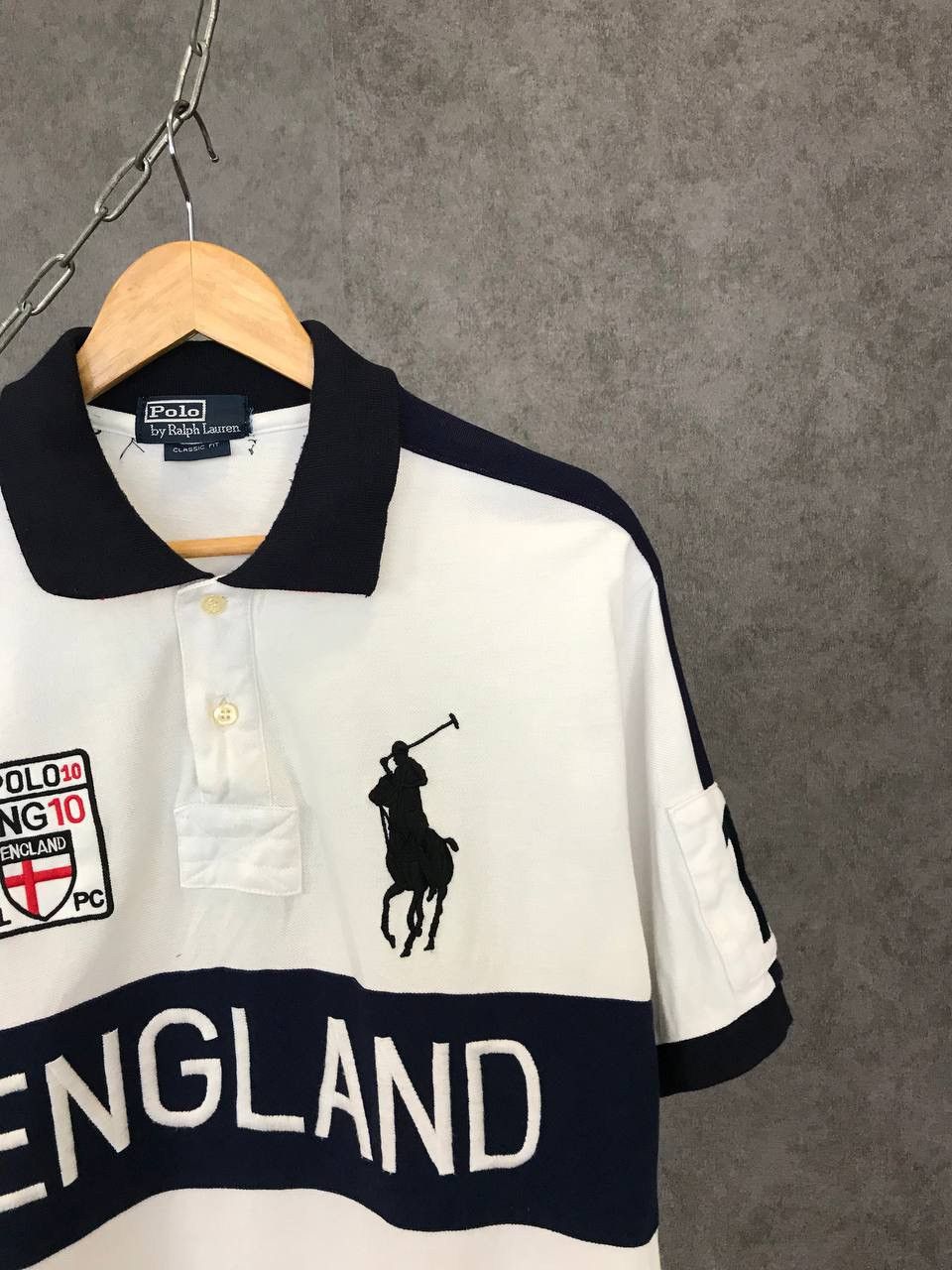 Vintage Polo Ralph Lauren England overprinted polo tee Size US XL / EU 56 / 4 - 2 Thumbnail