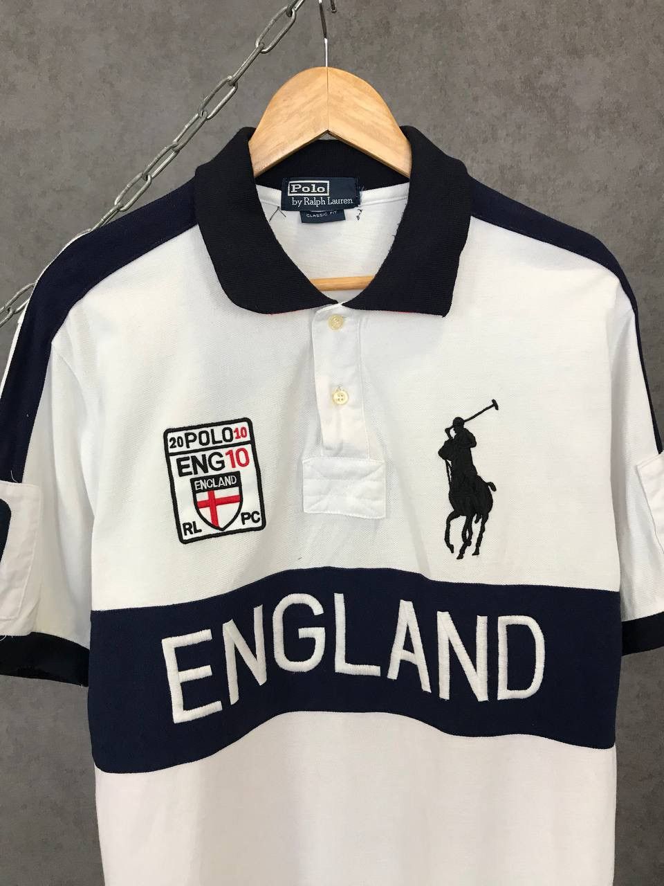 Vintage Polo Ralph Lauren England overprinted polo tee Size US XL / EU 56 / 4 - 3 Thumbnail