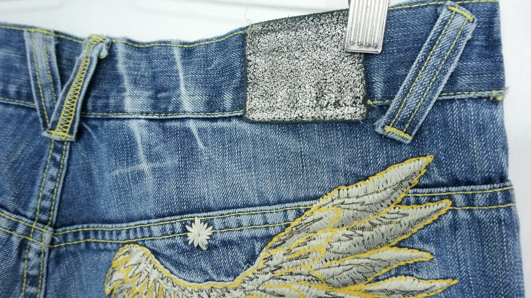 Japanese Brand 🔥 RED PEPPER Gold Label Classic Embroidered Flared Jeans Size US 34 / EU 50 - 10 Thumbnail