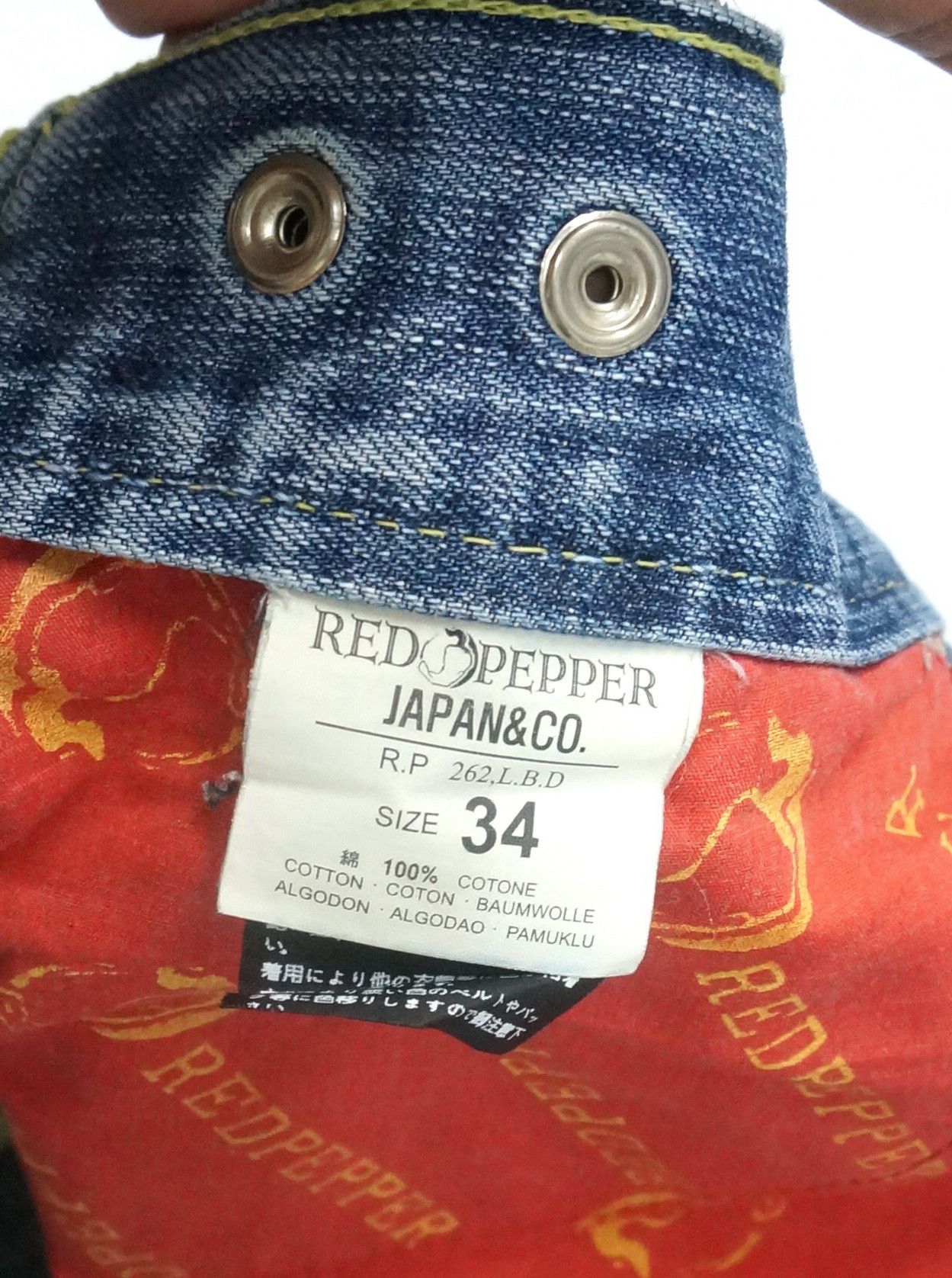 Japanese Brand 🔥 RED PEPPER Gold Label Classic Embroidered Flared Jeans Size US 34 / EU 50 - 13 Thumbnail