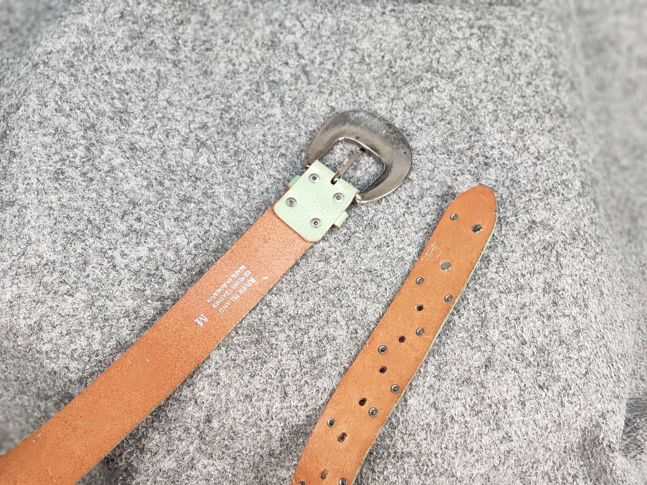 Japanese Brand Vintage 90s Japan Leather Green Belt Hysteric Glamour Style Size ONE SIZE - 8 Thumbnail
