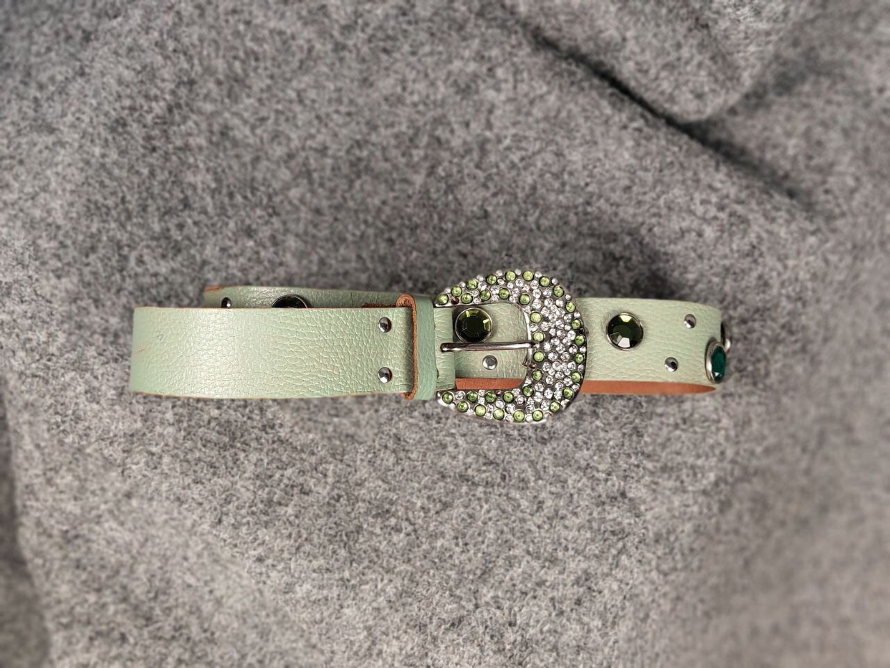 Japanese Brand Vintage 90s Japan Leather Green Belt Hysteric Glamour Style Size ONE SIZE - 12 Thumbnail