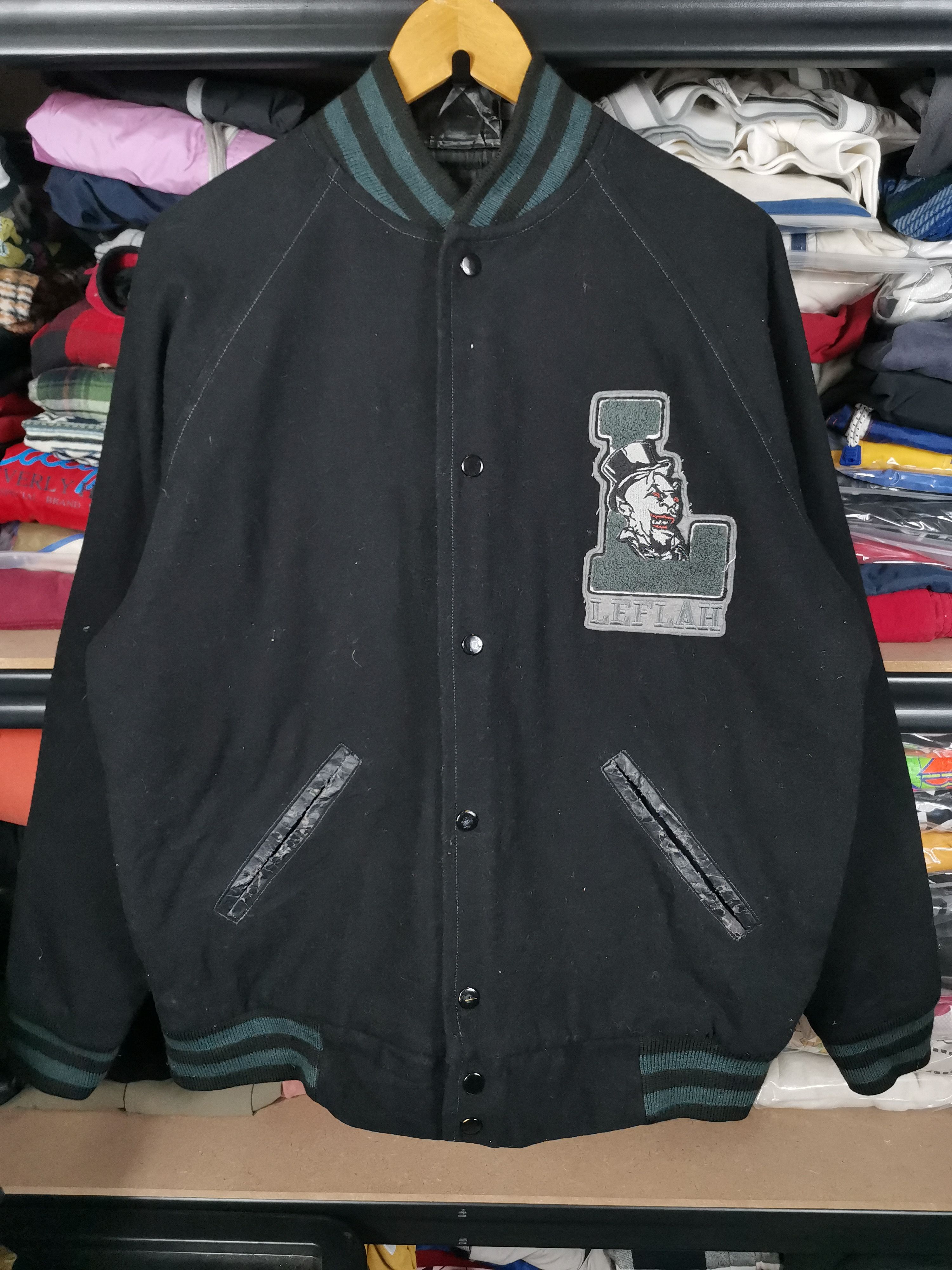 Vintage Vintage Leflah Wool Varsity Jacket Size US L / EU 52-54 / 3 - 1 Thumbnail