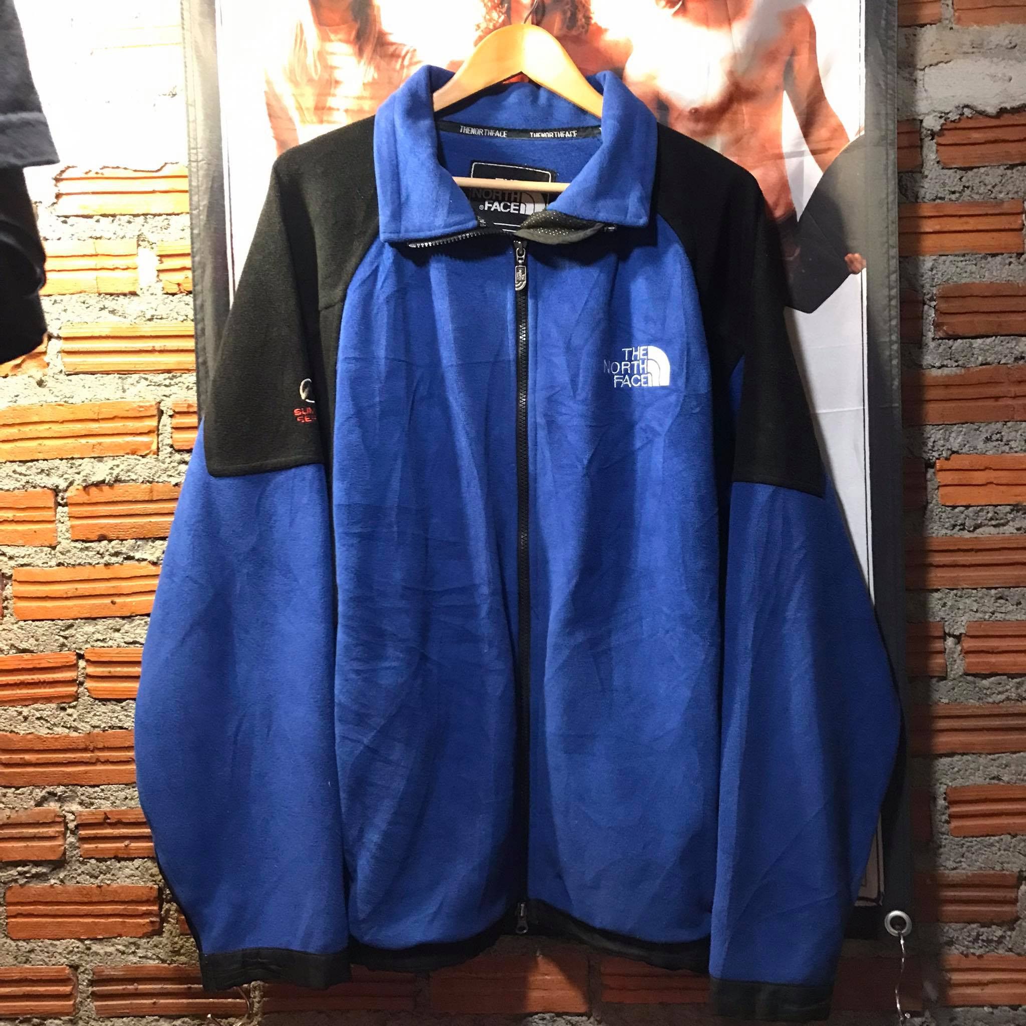 image of The North Face Summit Series Wind Stopper Fleece Jacket in Blue/Black, Men's (Size XL)