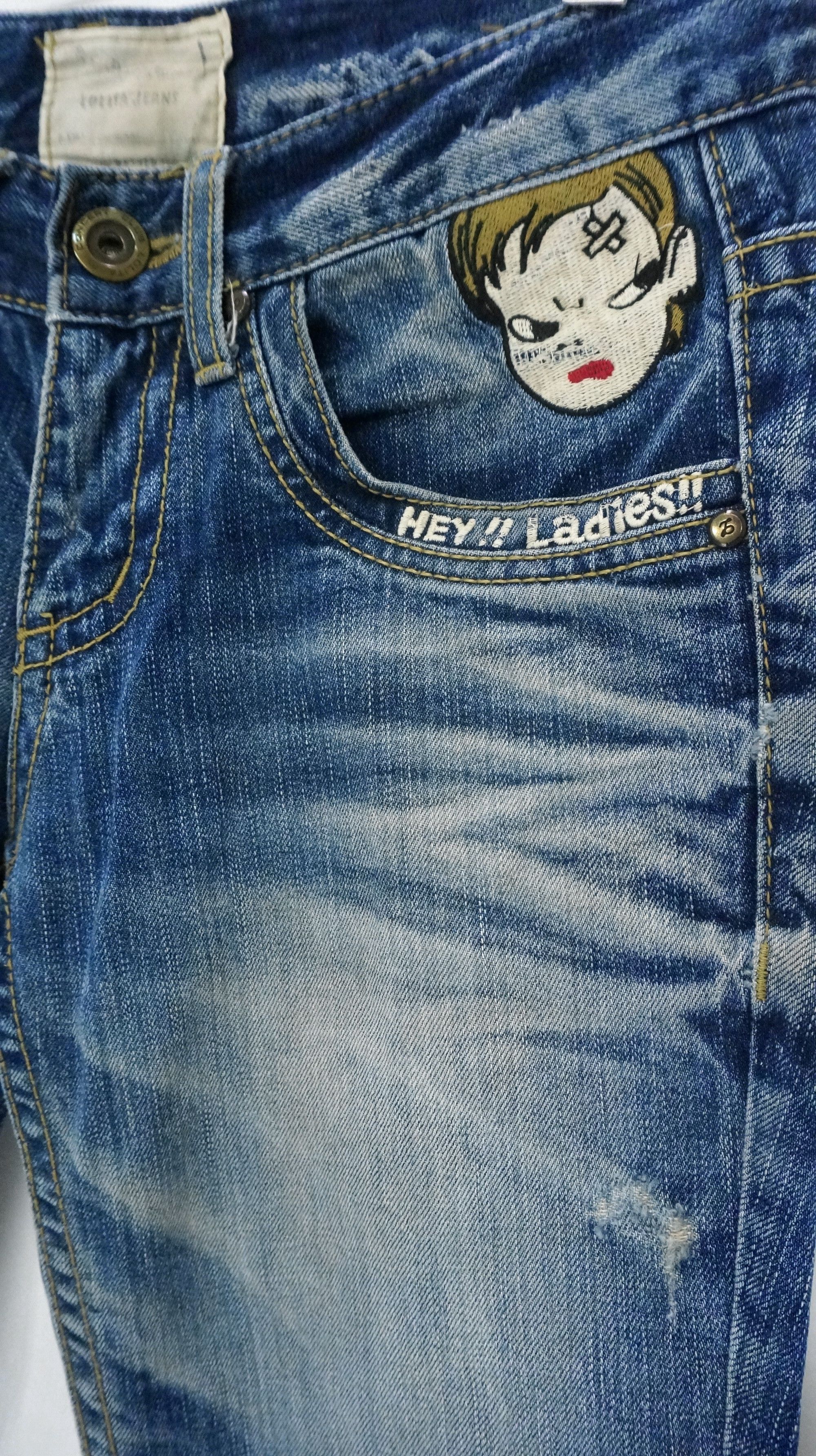 Japanese Brand RARE 🔥 YOSHITOMO NARA LOLITA Vintage Blue Jeans Size US 29 - 5 Thumbnail