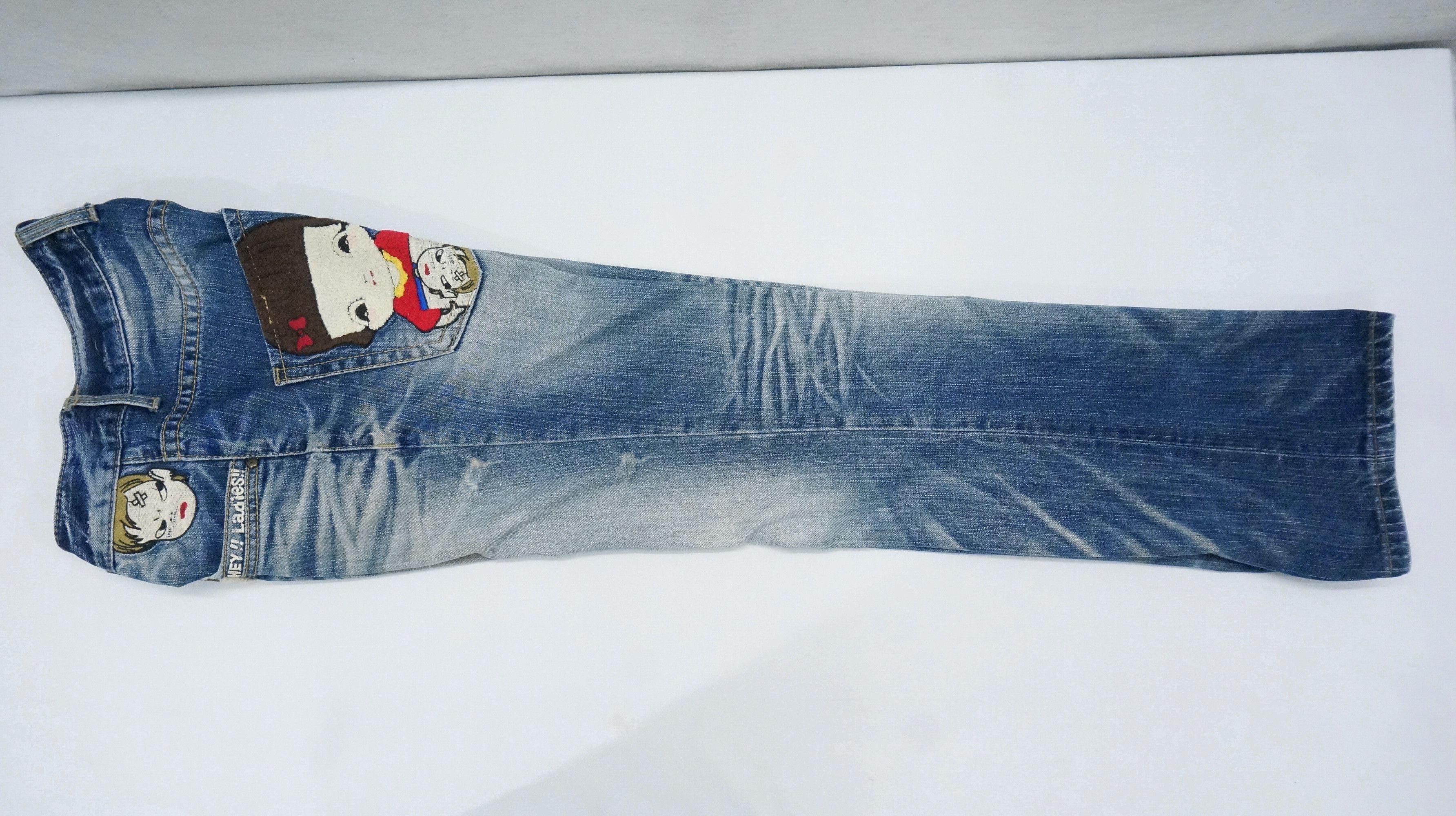 Japanese Brand RARE 🔥 YOSHITOMO NARA LOLITA Vintage Blue Jeans Size US 29 - 12 Thumbnail