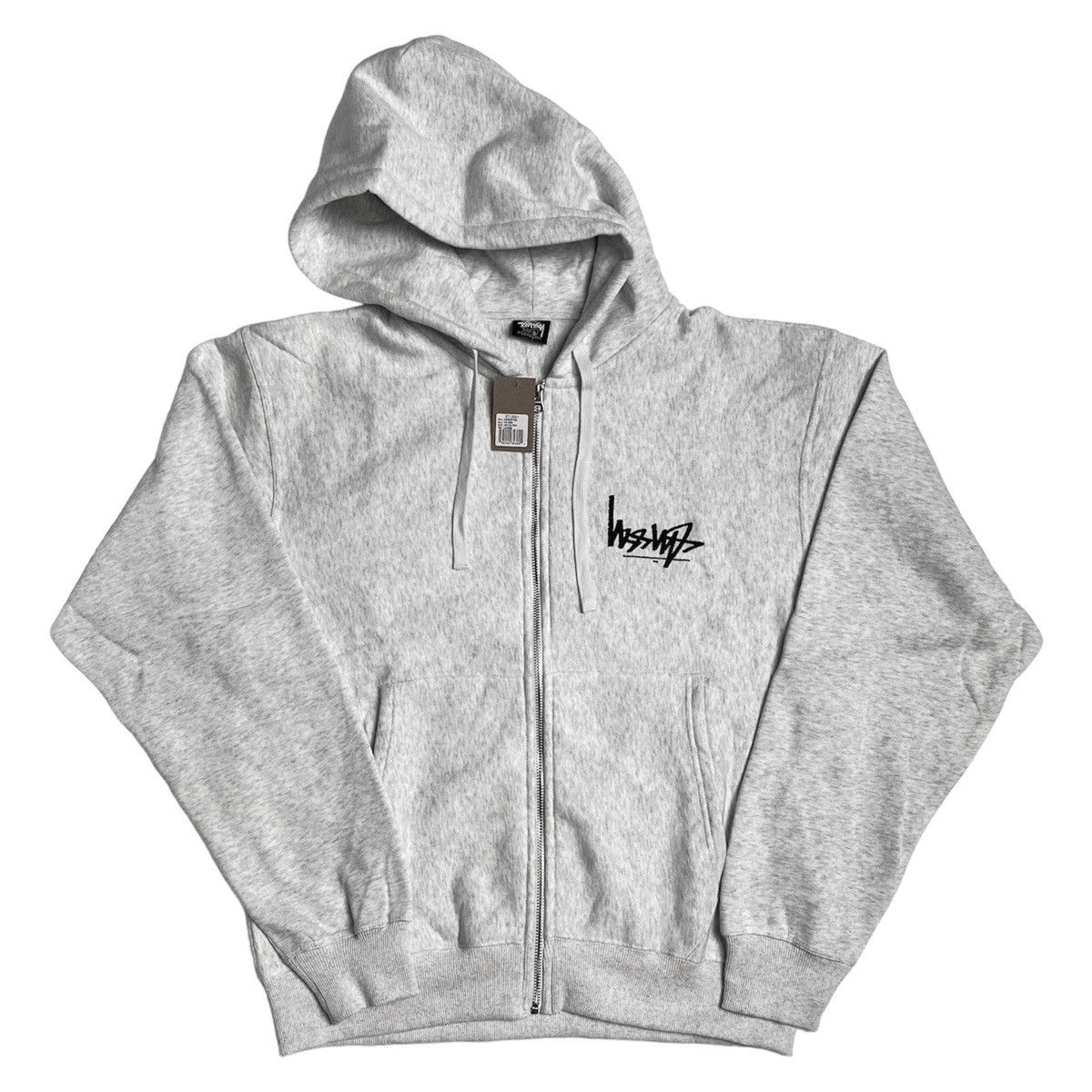 Streetwear × Stussy STUSSY STOCK LOGO FLIPPED ZIP HOODIE