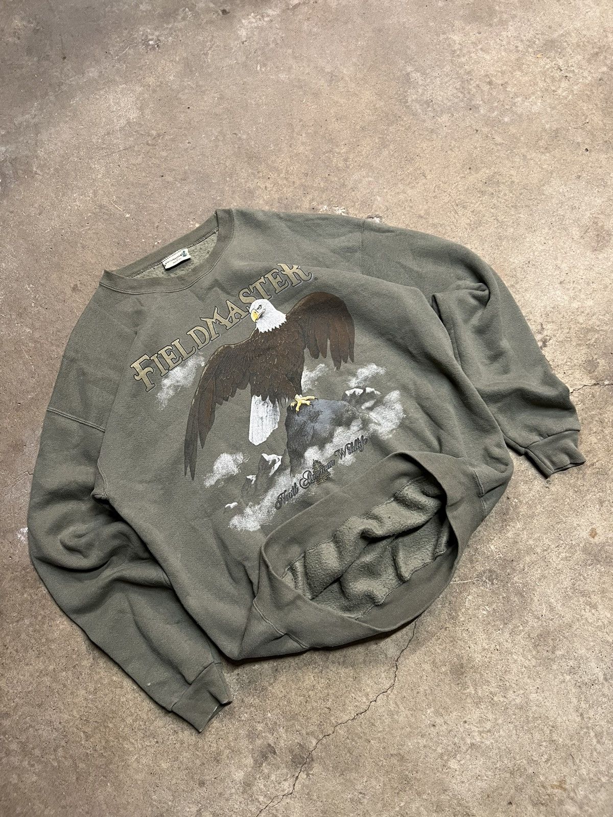 Vintage Vintage 90's Made in USA FieldMaster Eagle Crewneck Size US XL / EU 56 / 4 - 2 Thumbnail