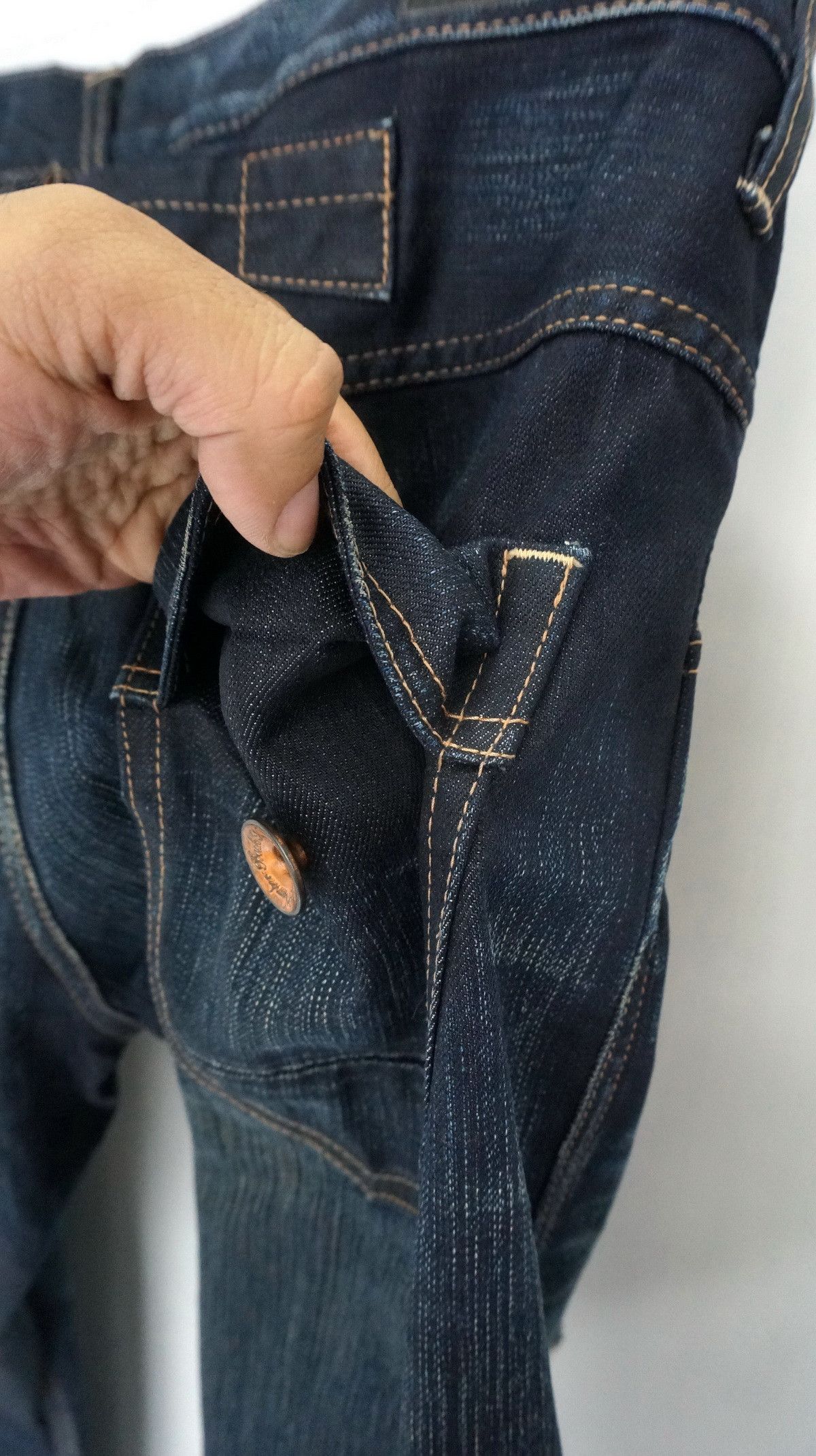 Japanese Brand BACK NUMBER Cinch Back Distressed Jeans Size US 34 / EU 50 - 12 Thumbnail